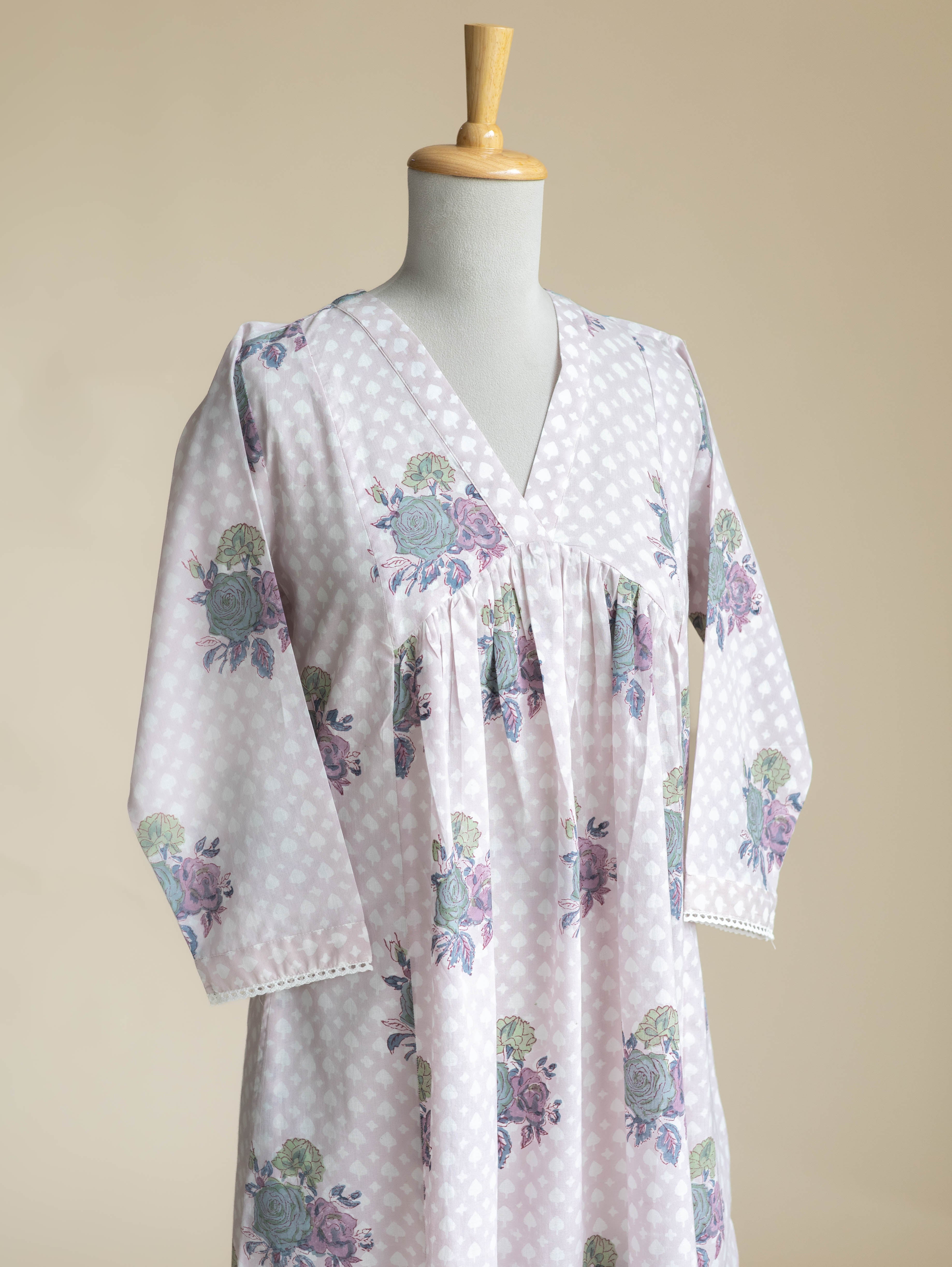 Samya Cotton Block Printed A-Line Kurta