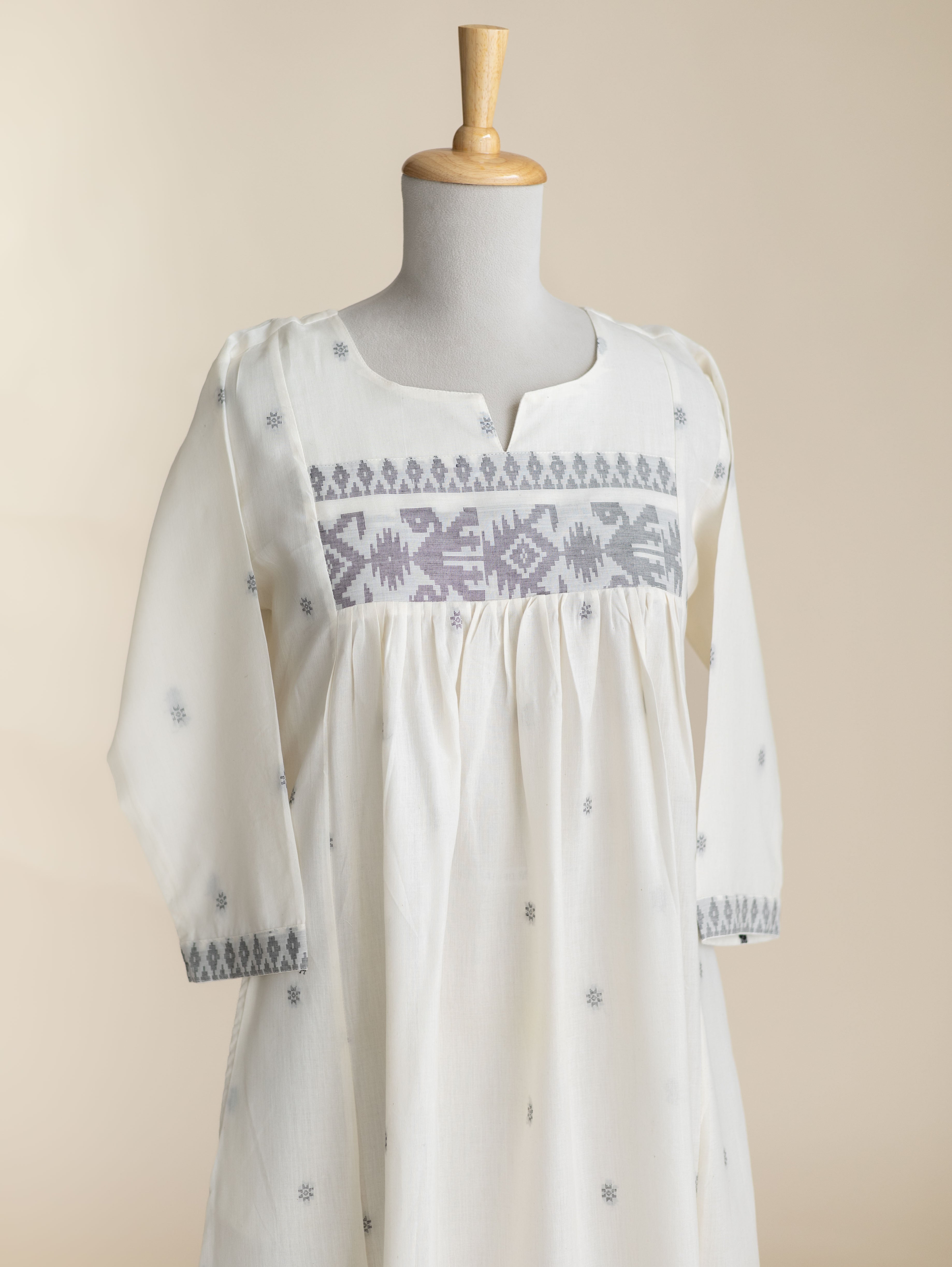 Enaya Cotton Jamdani A-Line Kurta
