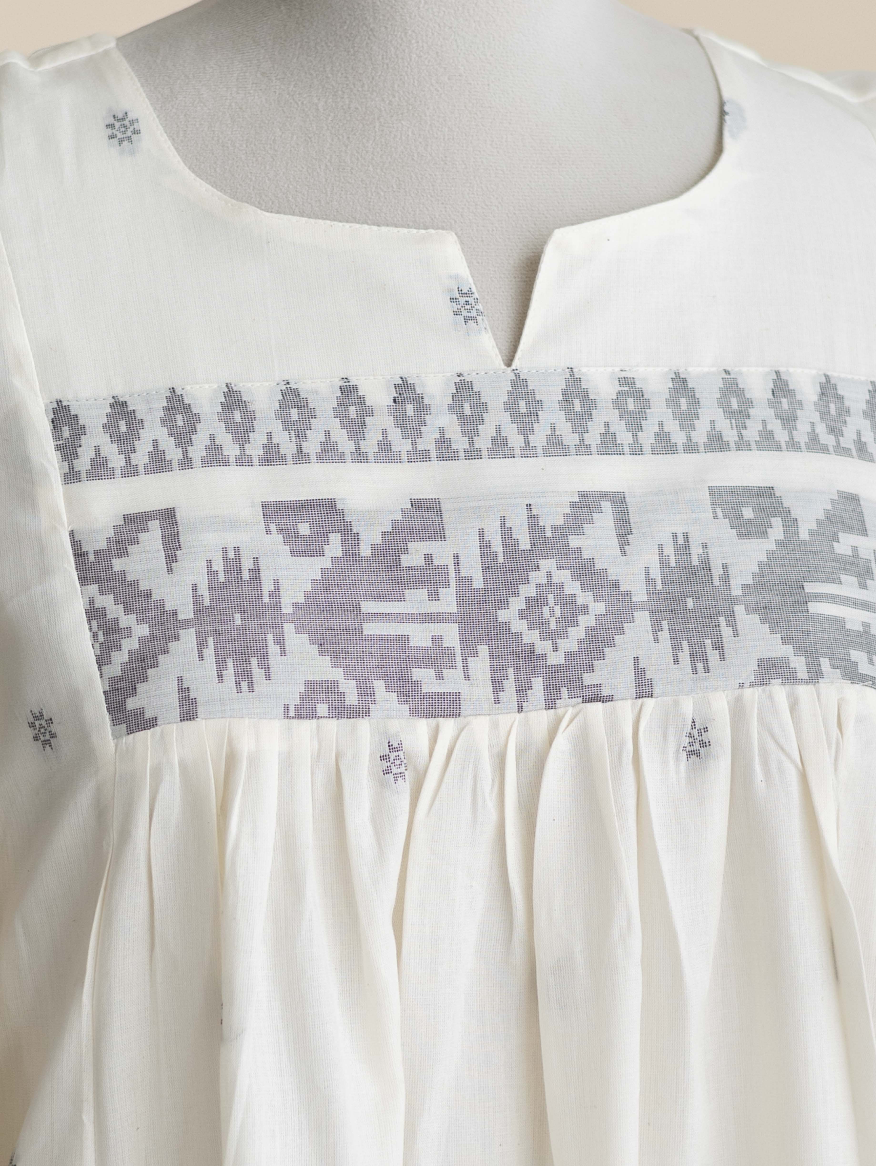 Enaya Cotton Jamdani A-Line Kurta