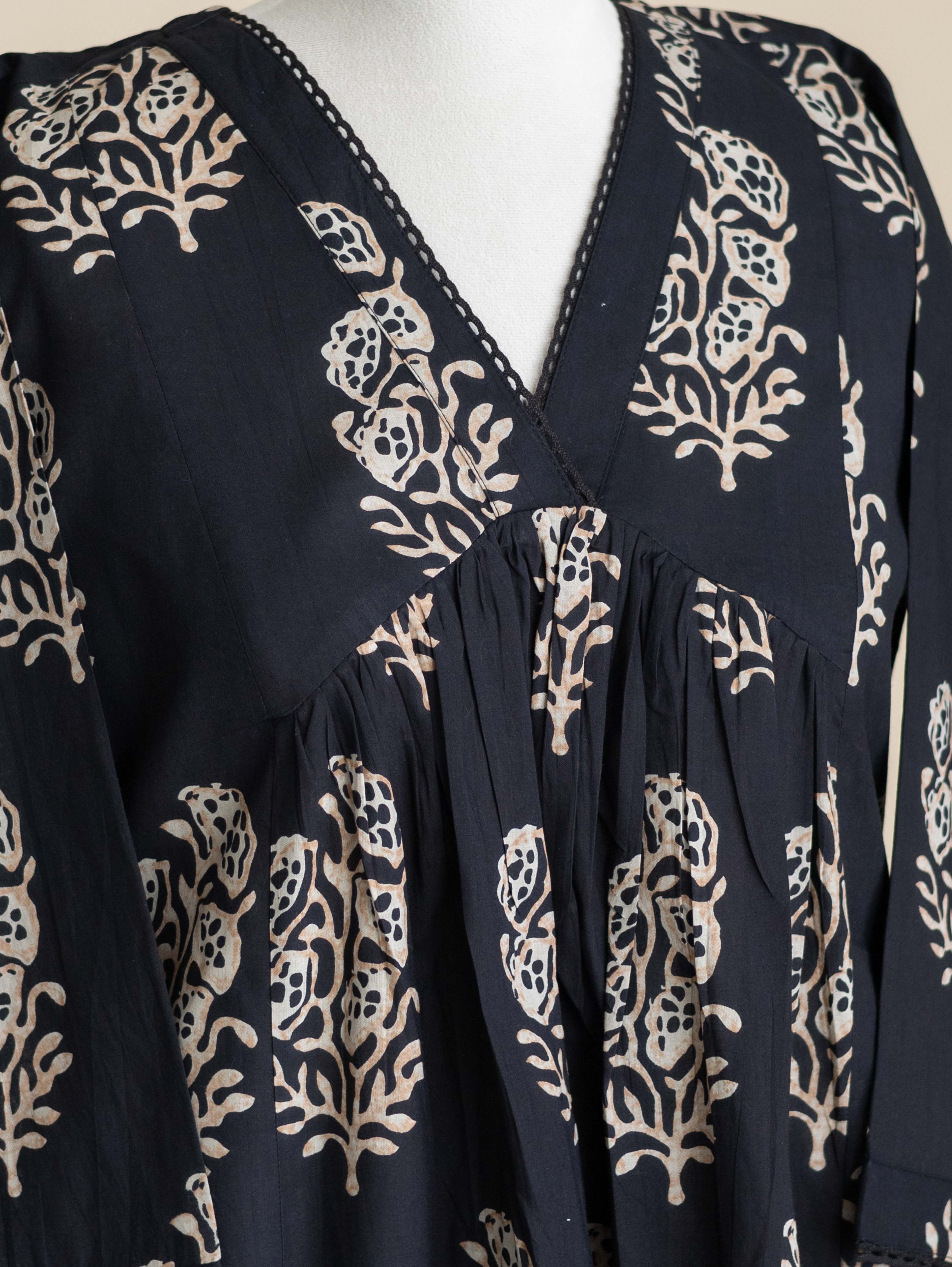 Melna Cotton Printed A-Line Kurta