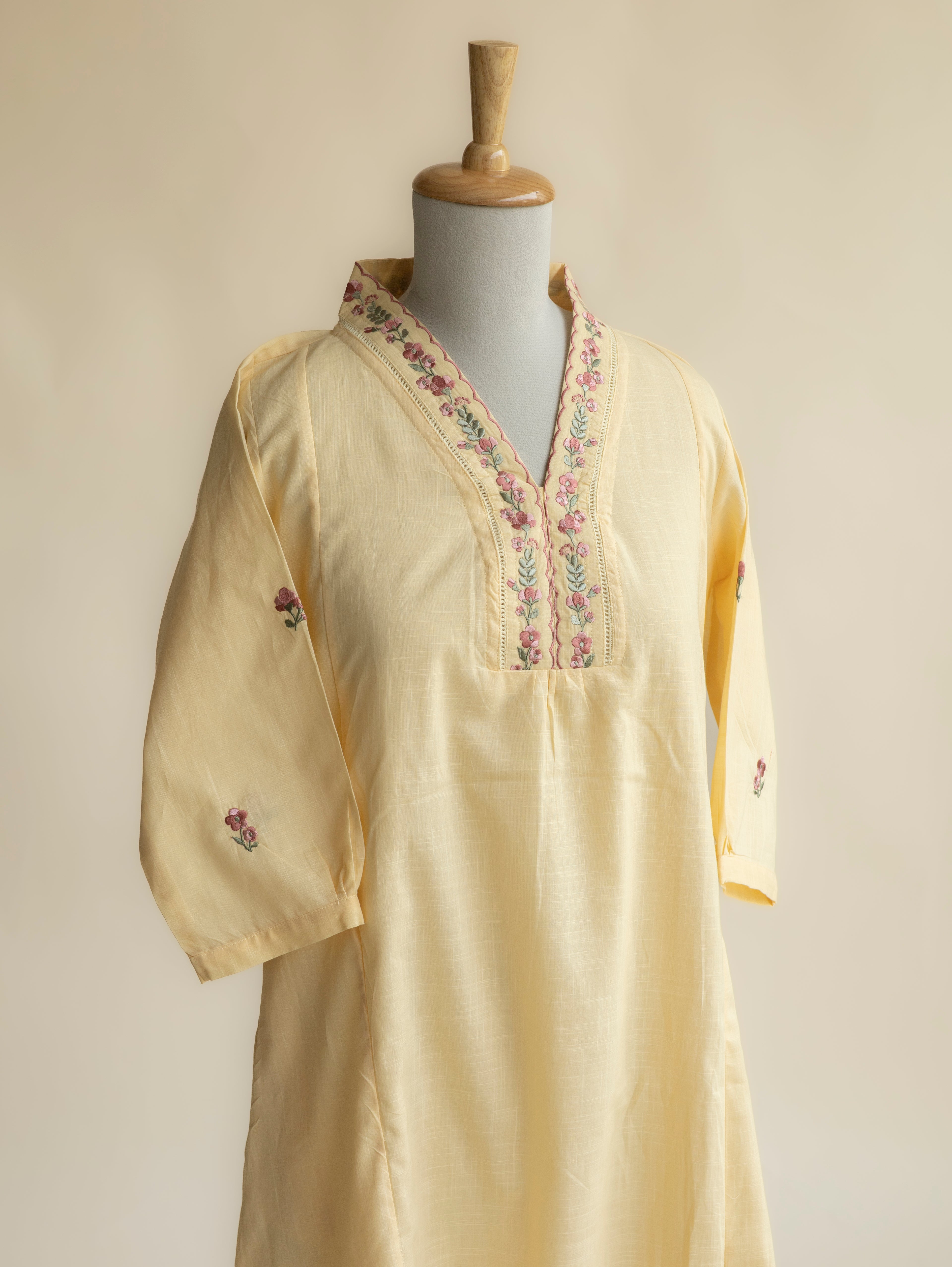 Abeer Cotton Embroidered A-Line Kurta
