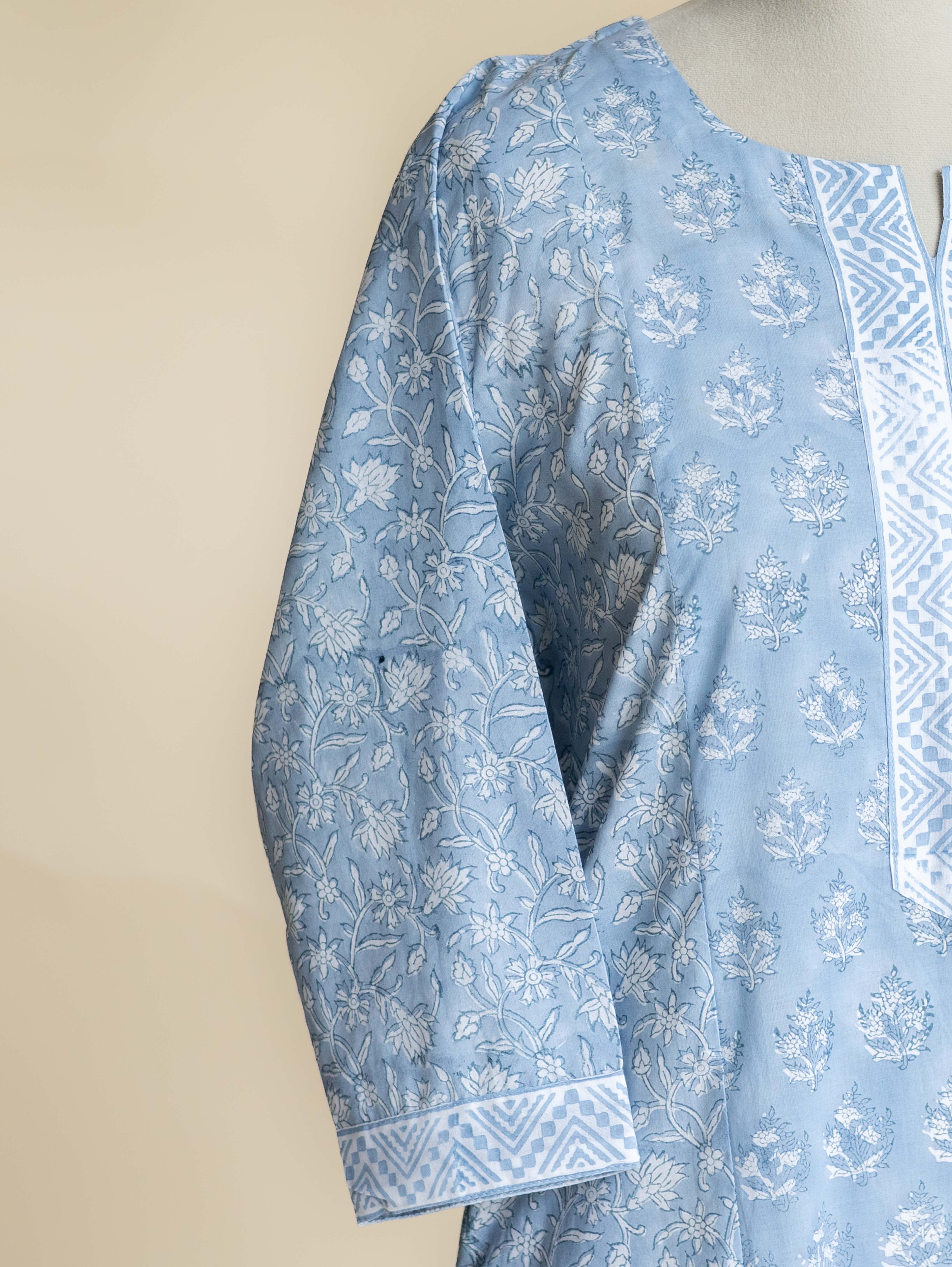 Naiza Cotton Block Printed Straight Kurta