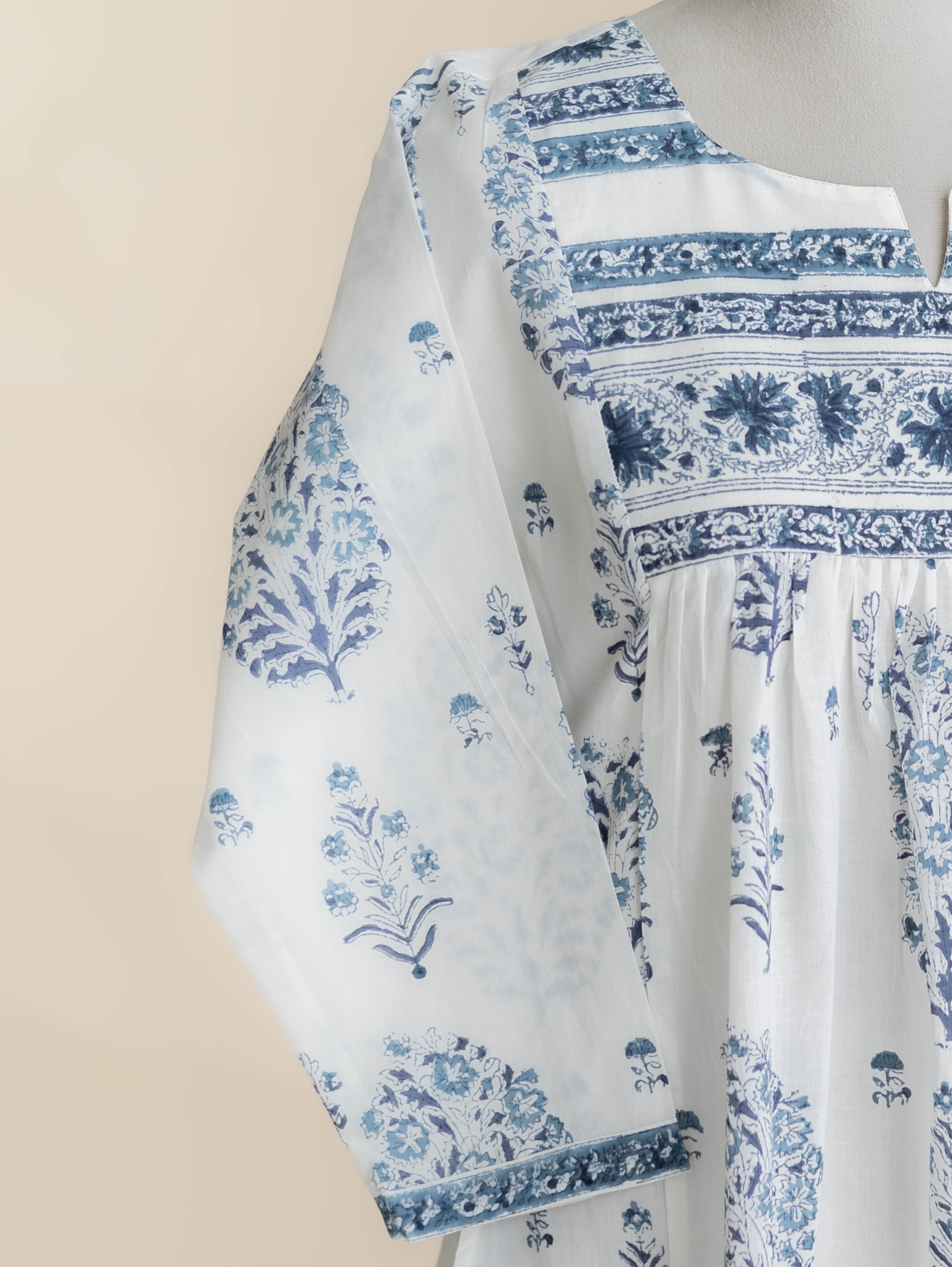 Eleena Cotton Block Printed A-Line Kurta
