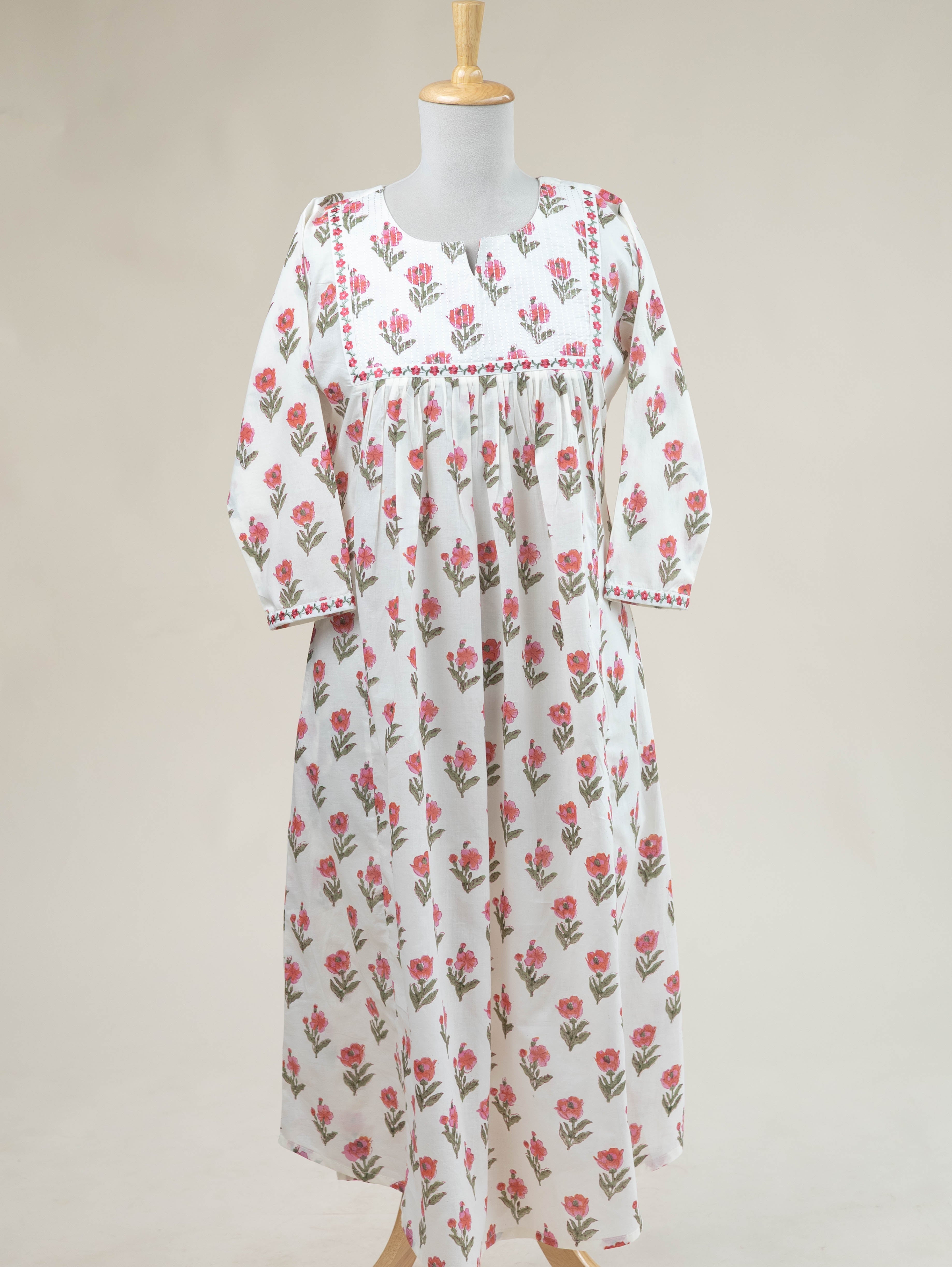 Zamana Cotton Block Printed A-Line Kurta