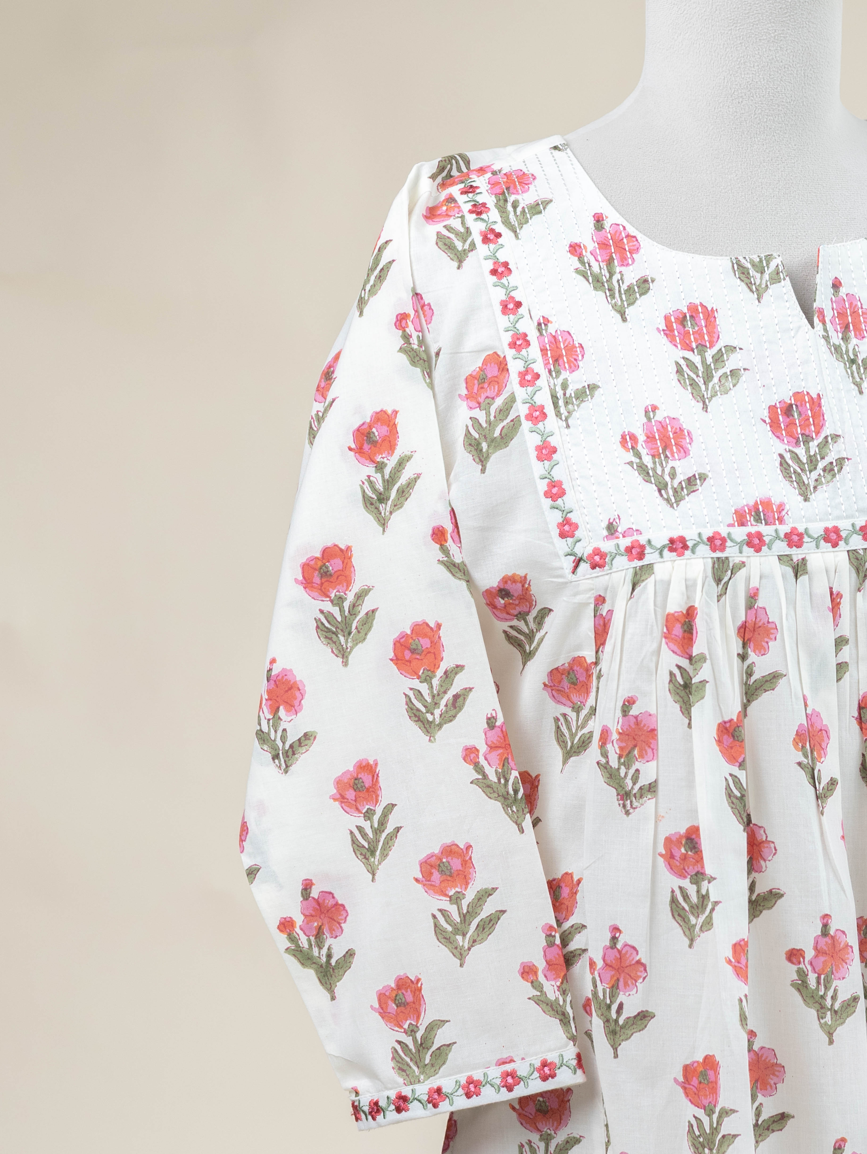 Zamana Cotton Block Printed A-Line Kurta