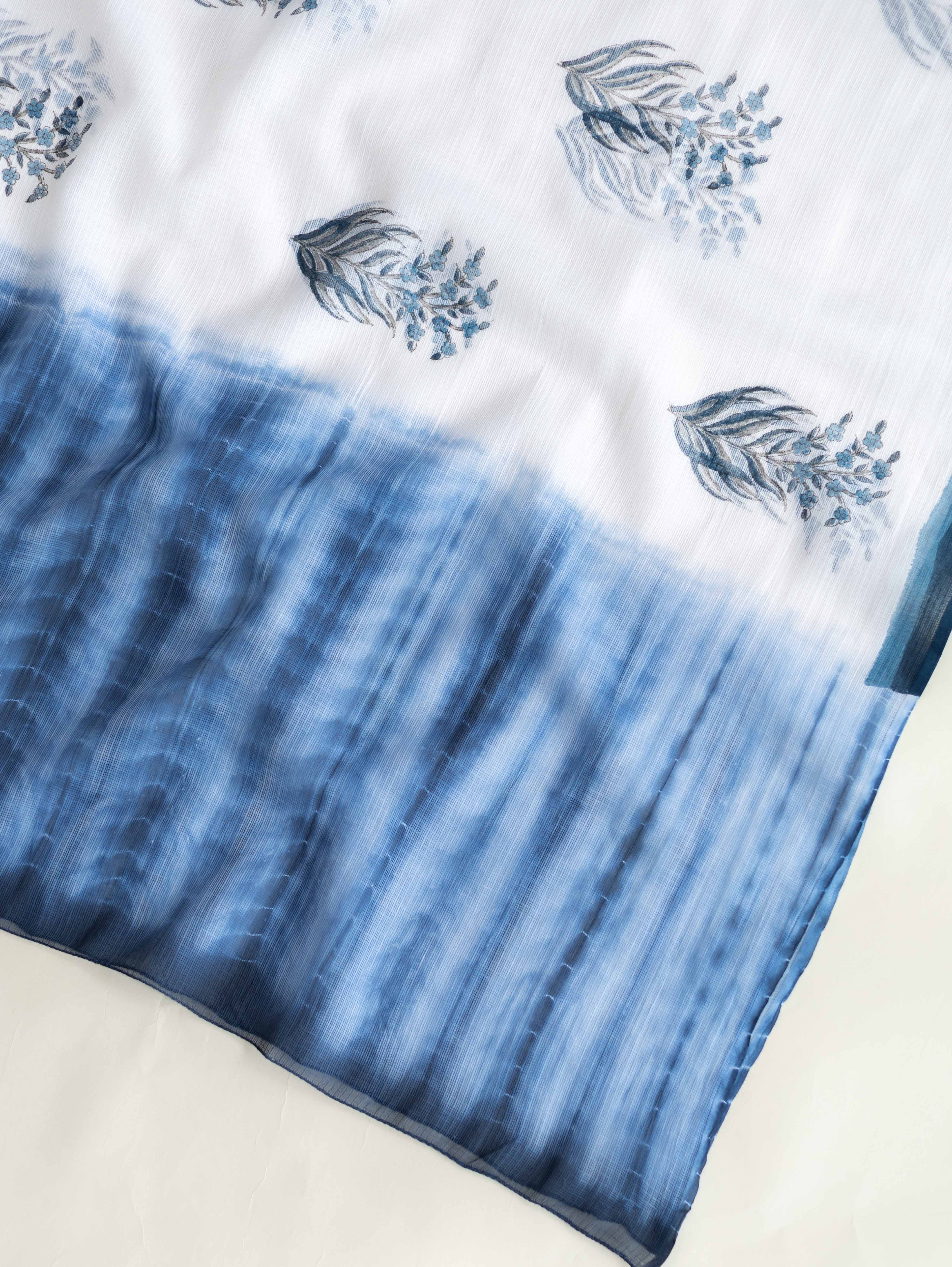 Rubana Cotton Handloom Block Printed Unstitched Suit - 3 Piece