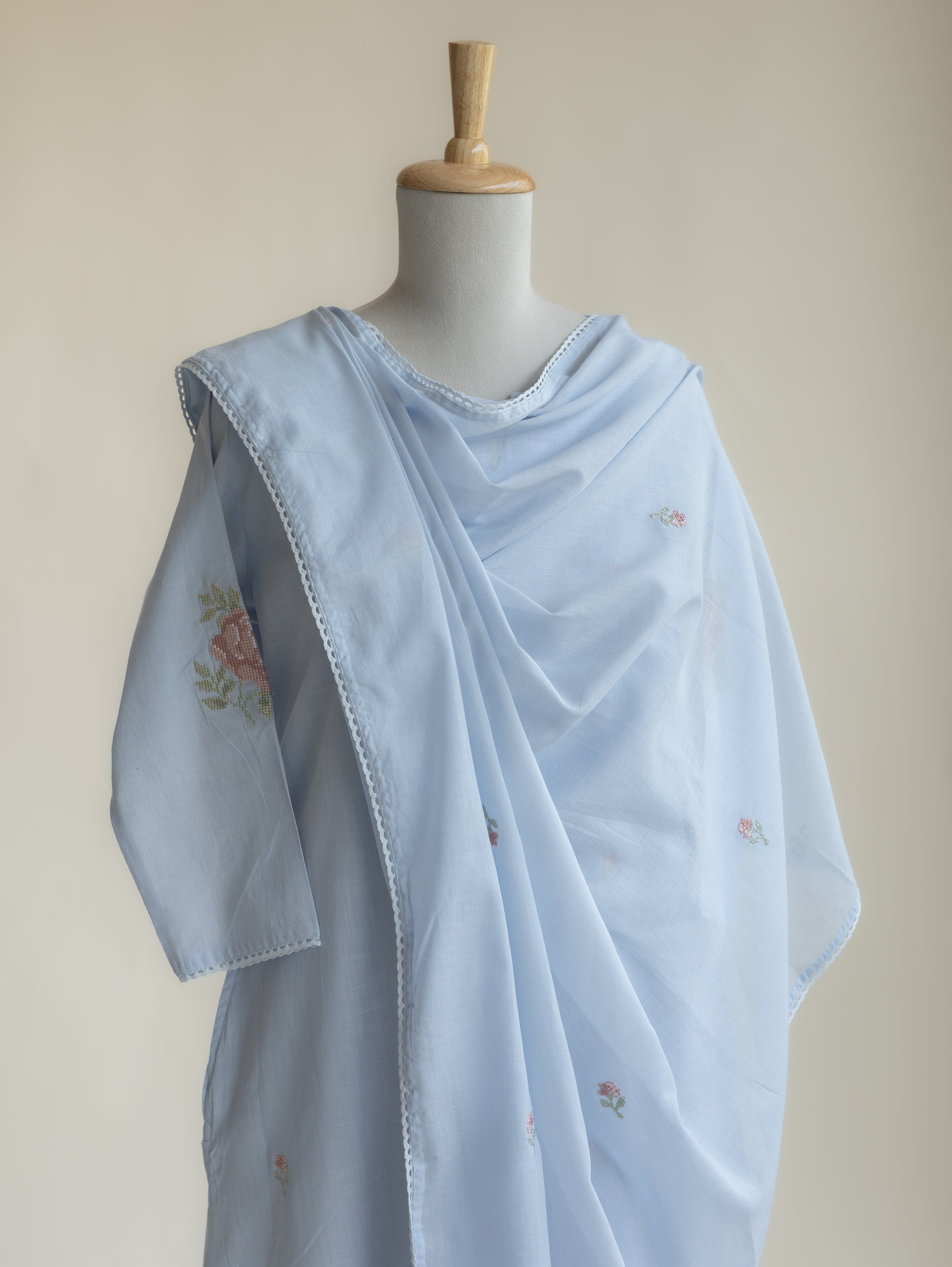 Anulya Cotton Embroidered A-Line Kurta