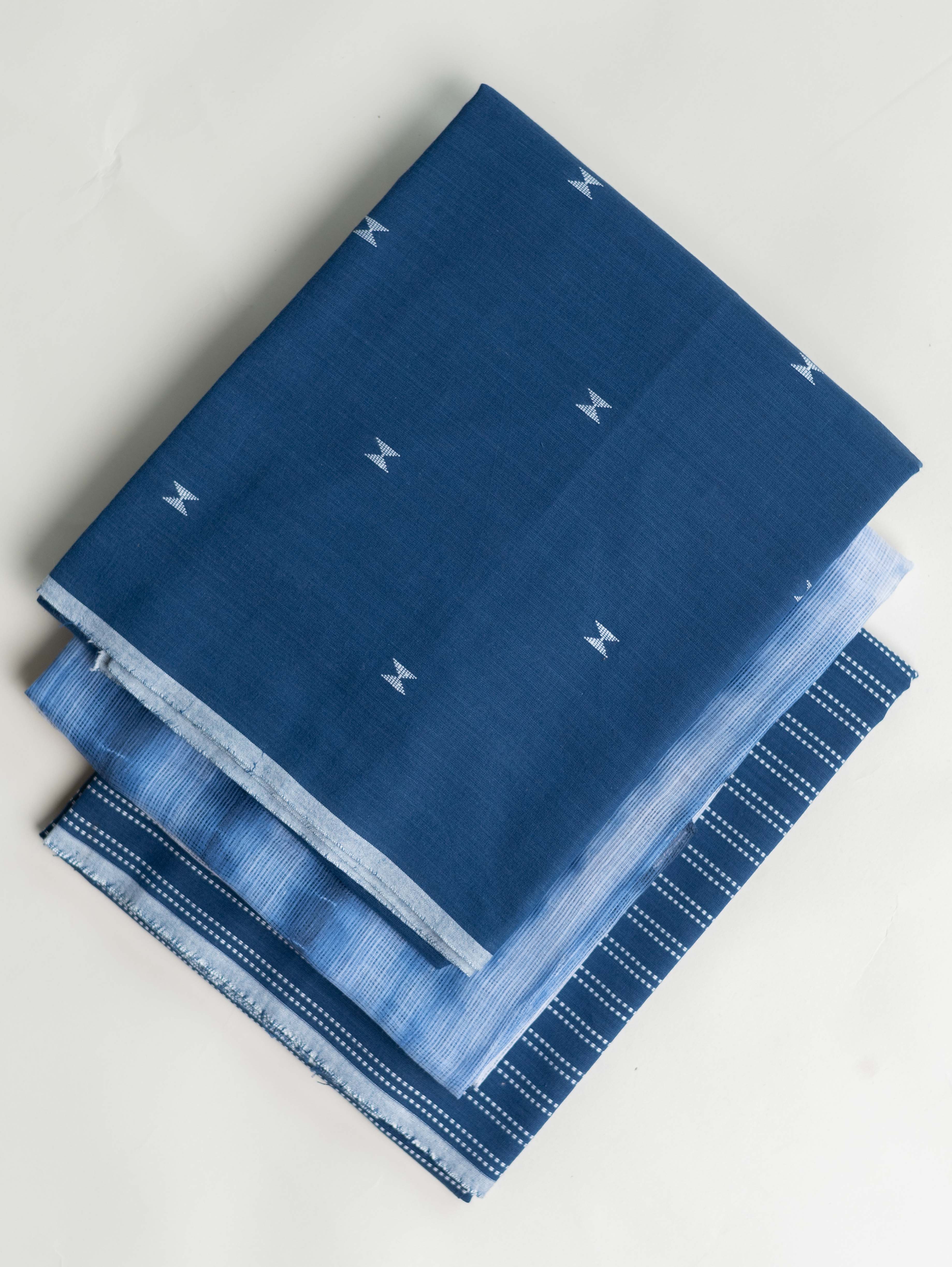 Rubana Cotton Handloom Block Printed Unstitched Suit - 3 Piece
