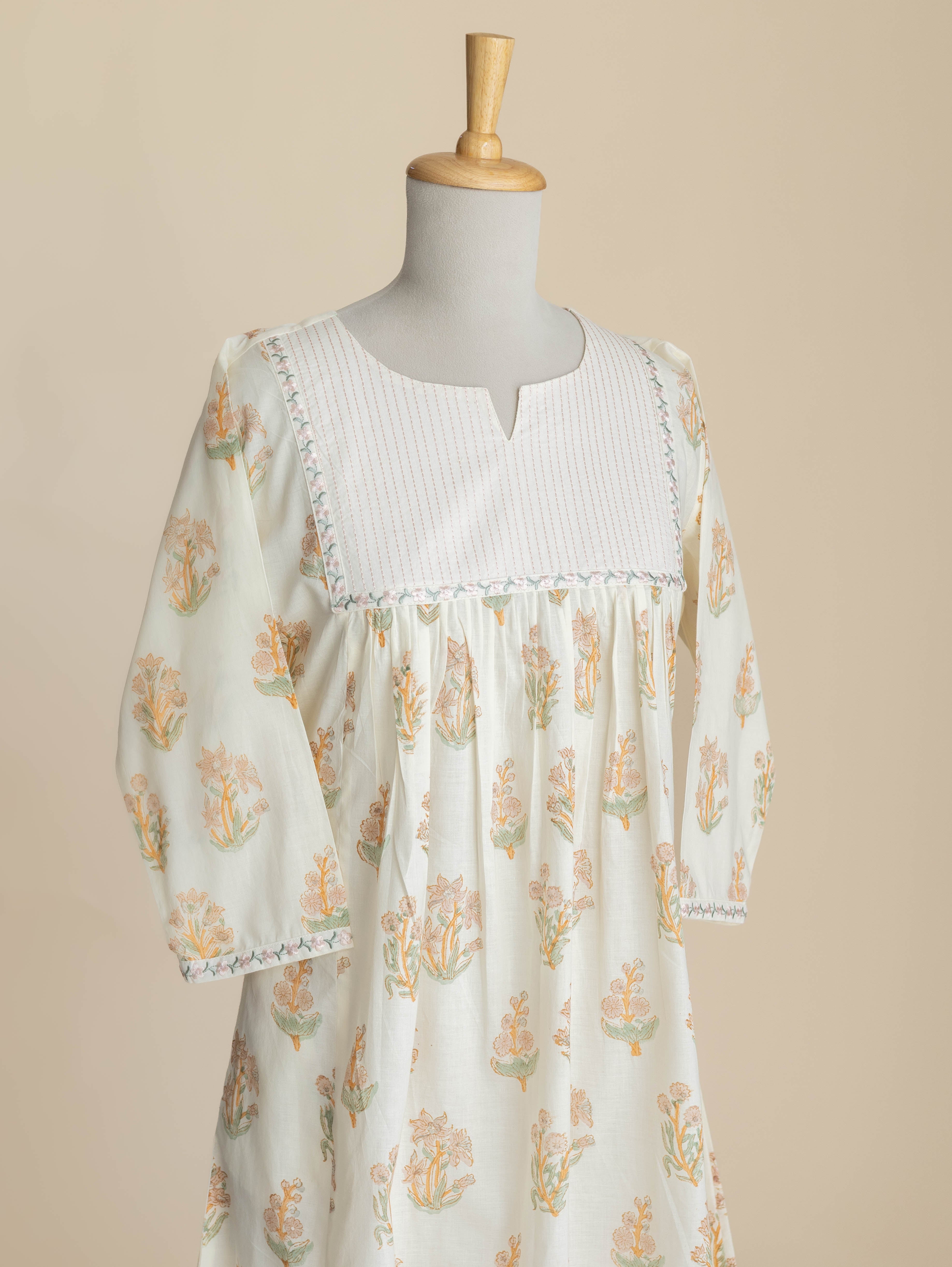 Zamrin Cotton Block Printed A-Line Kurta