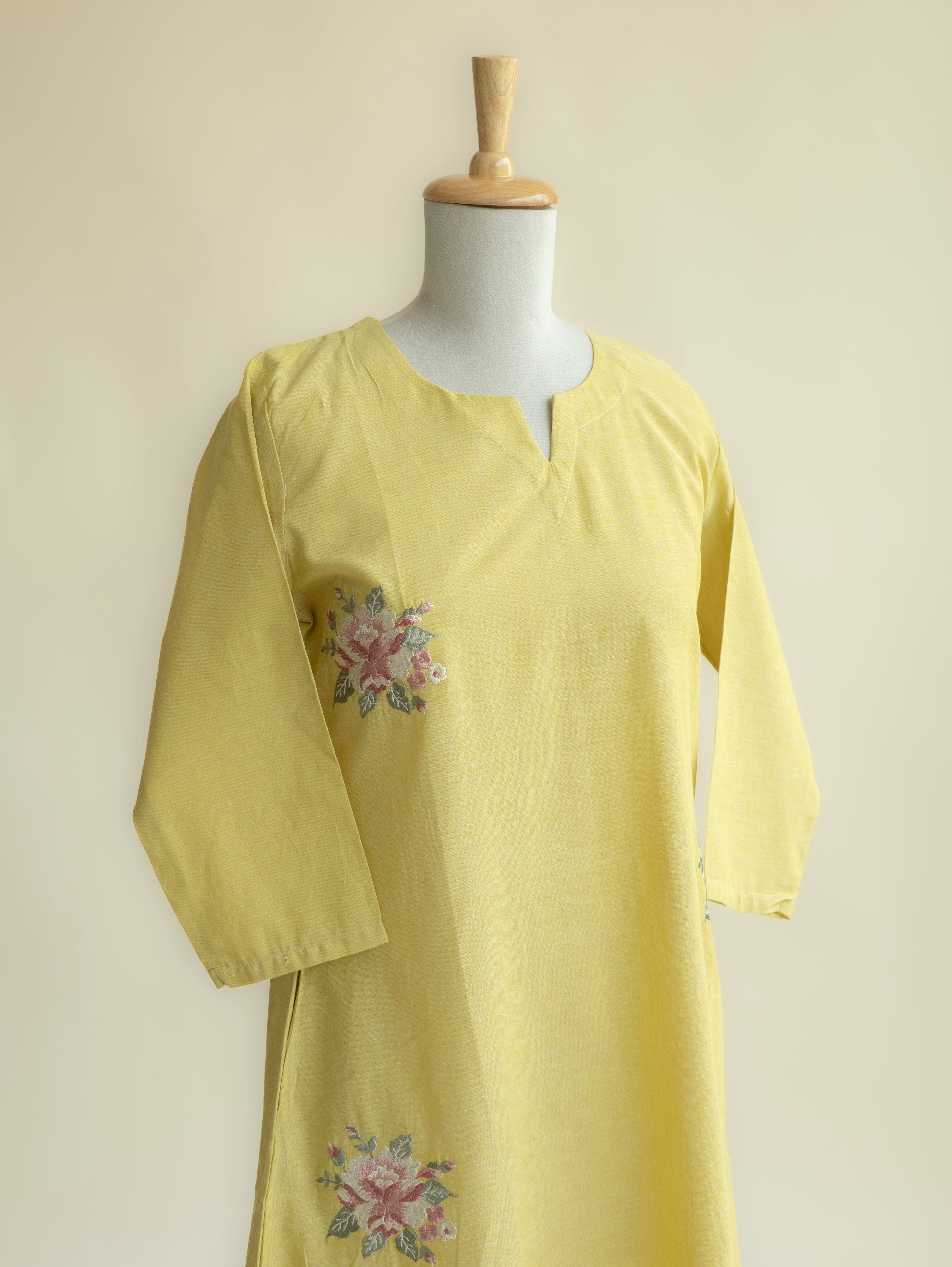Aloha Cotton Embroidered A-Line Kurta