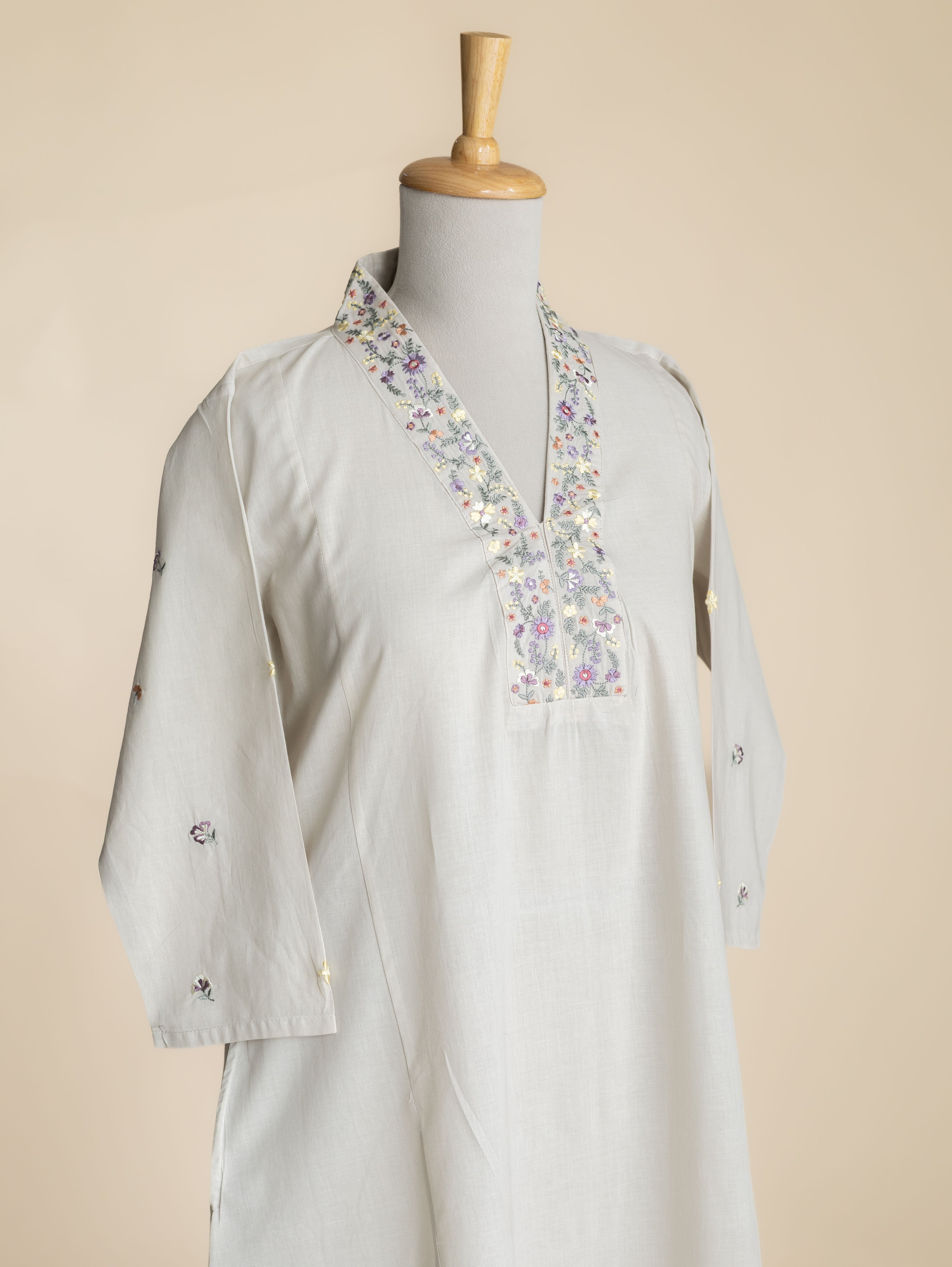 Samya Cotton Embroidered A-Line Kurta