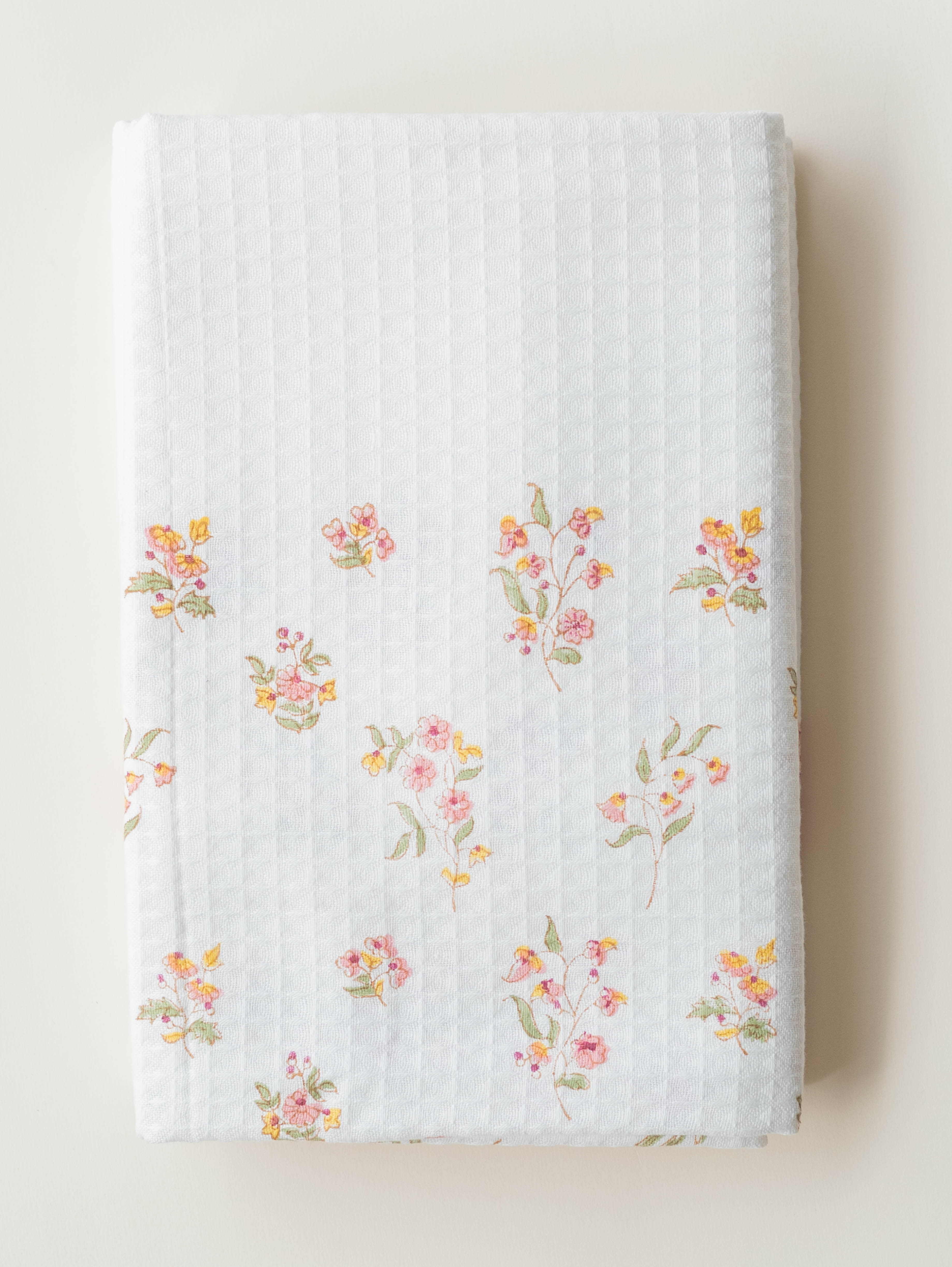 Cotton Block Printed Honeycomb Bath Towel