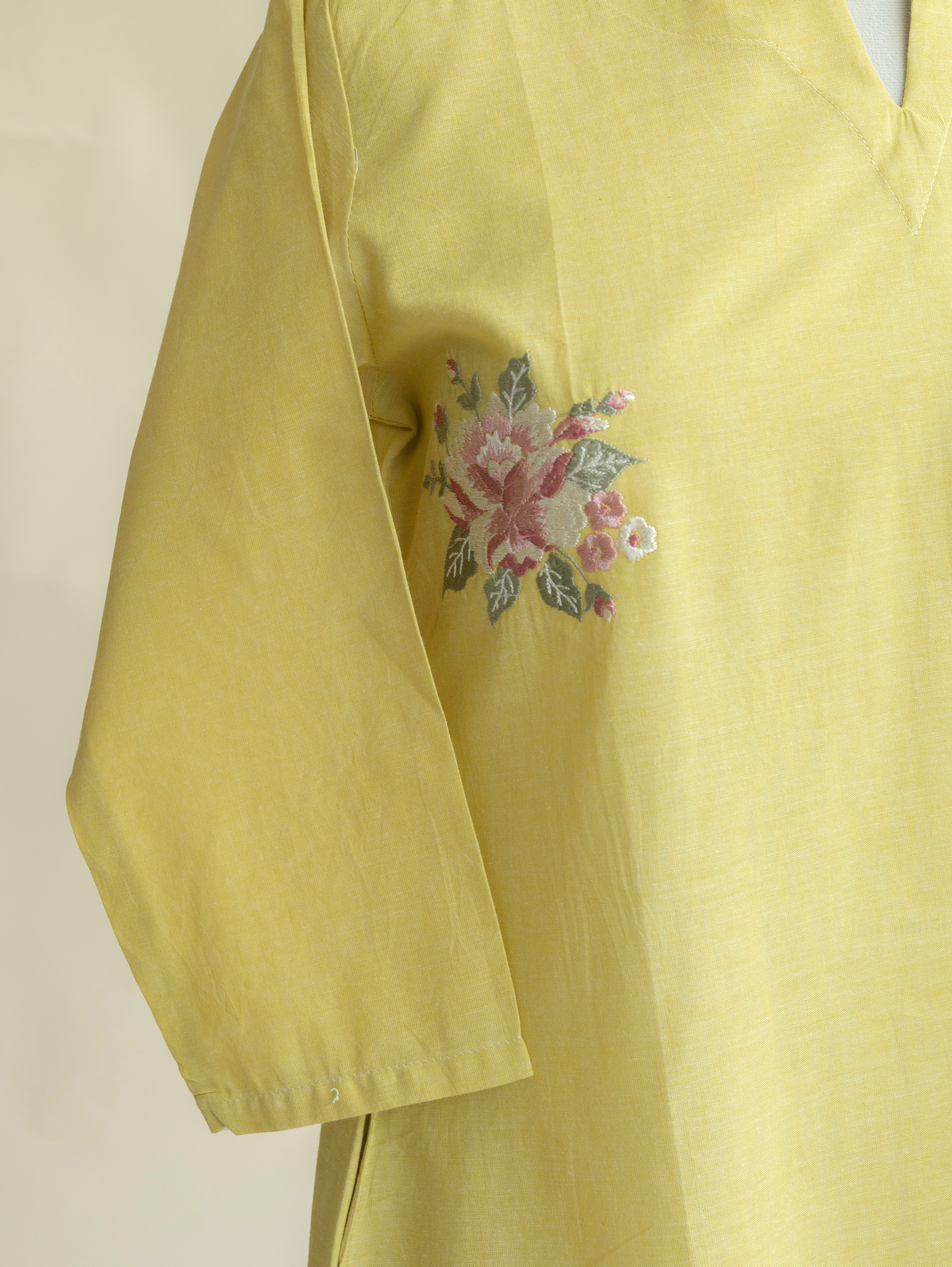 Aloha Cotton Embroidered A-Line Kurta