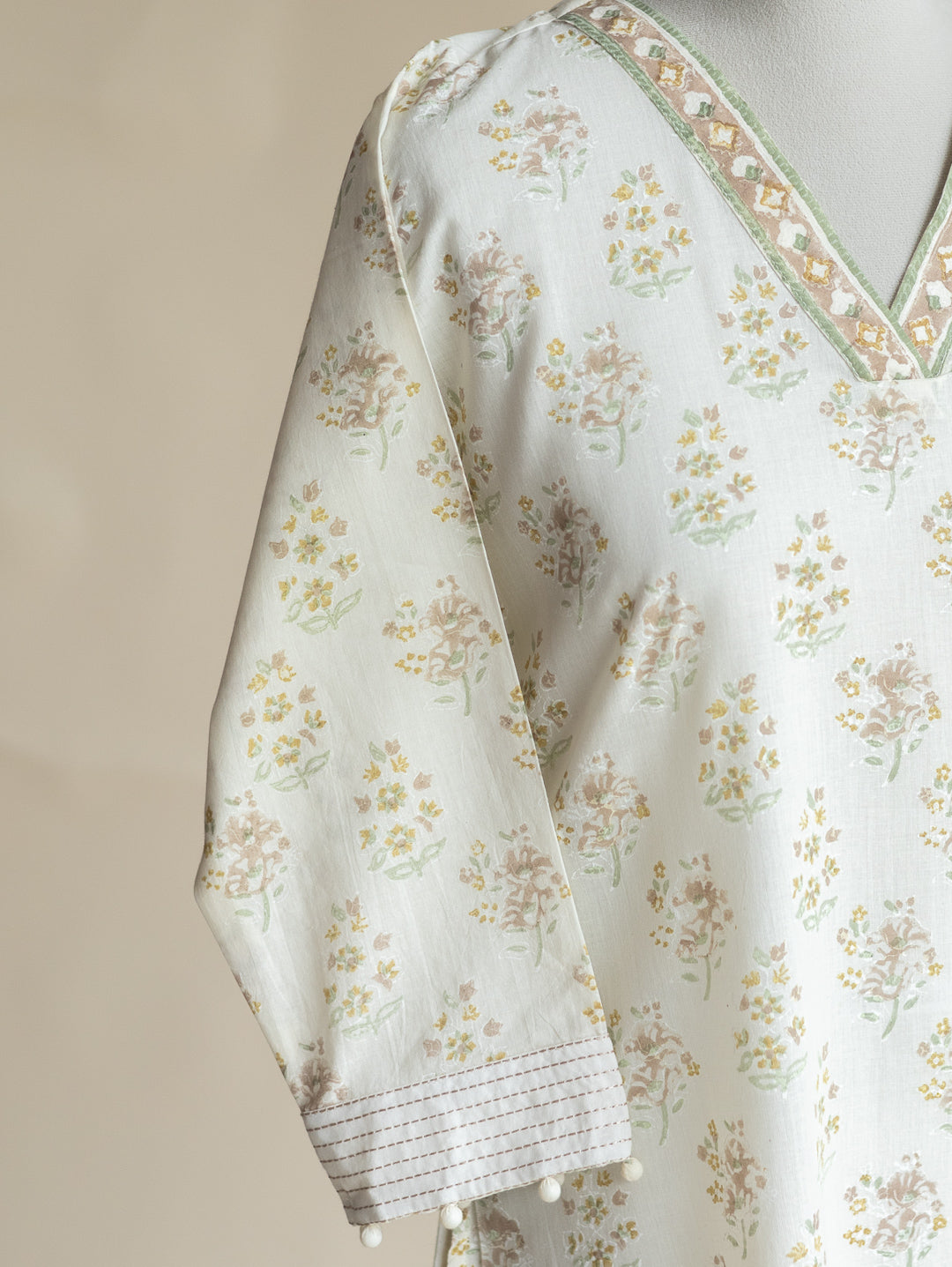 Rayna Cotton Block Printed A-Line Kurta