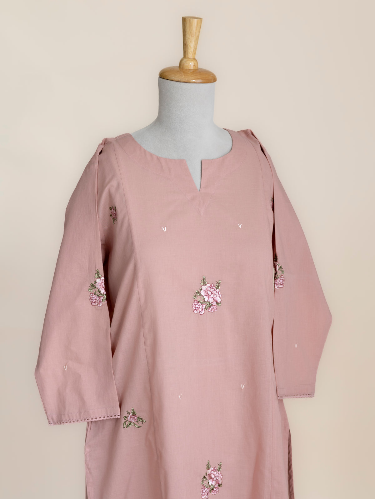 Aima Cotton Embroidered Straight Suit Set