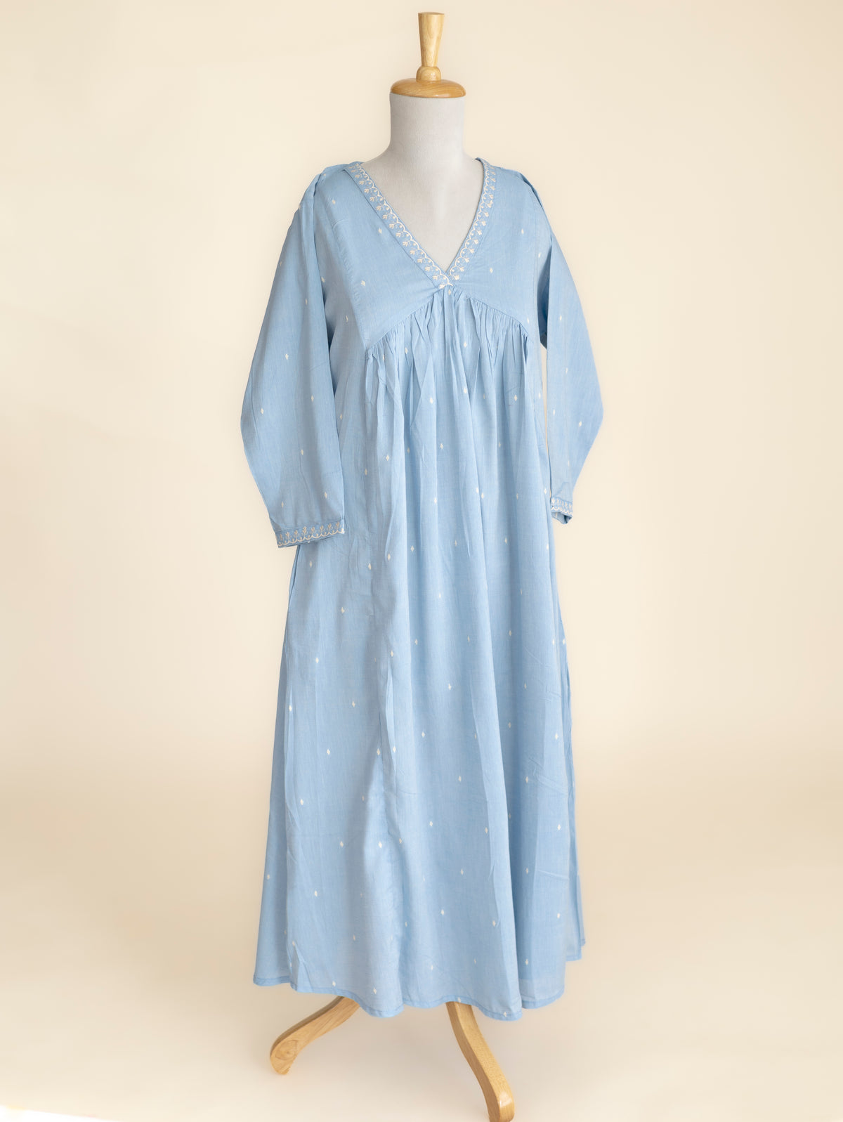 Ishmitha Cotton Handloom Embroidered A-Line Kurta