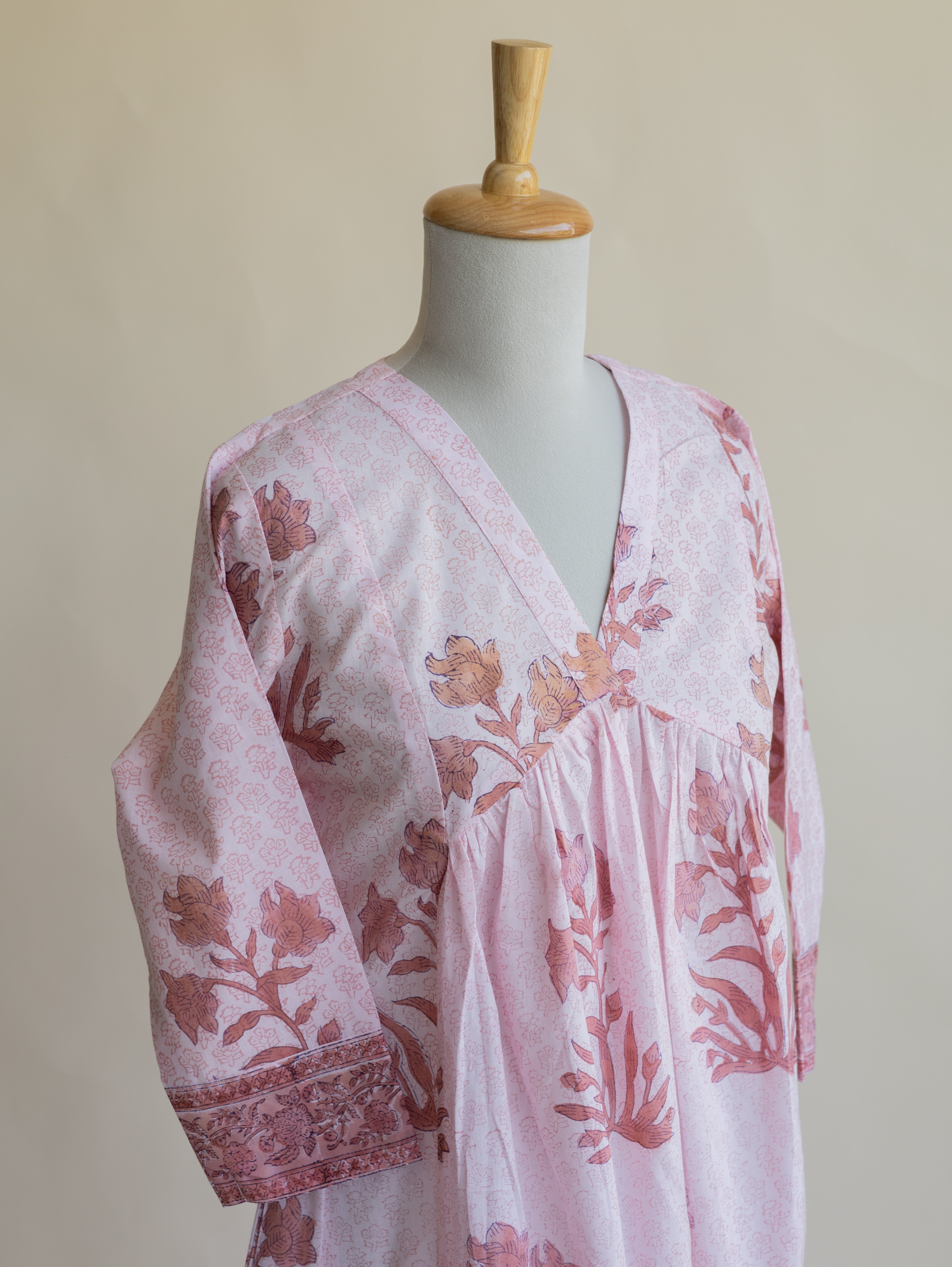 Rivah Cotton Block Printed A-Line Kurta