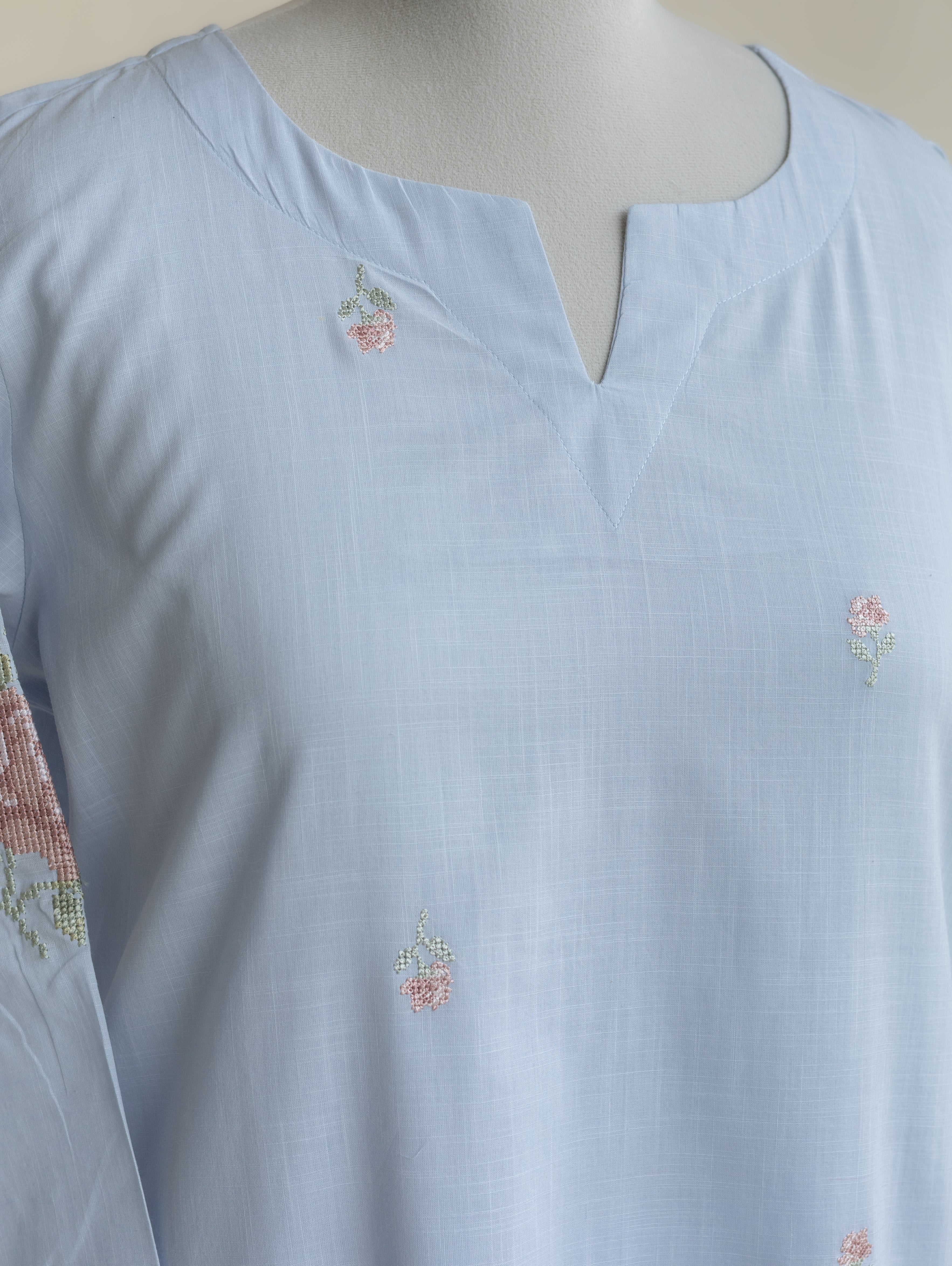 Anulya Cotton Embroidered A-Line Kurta