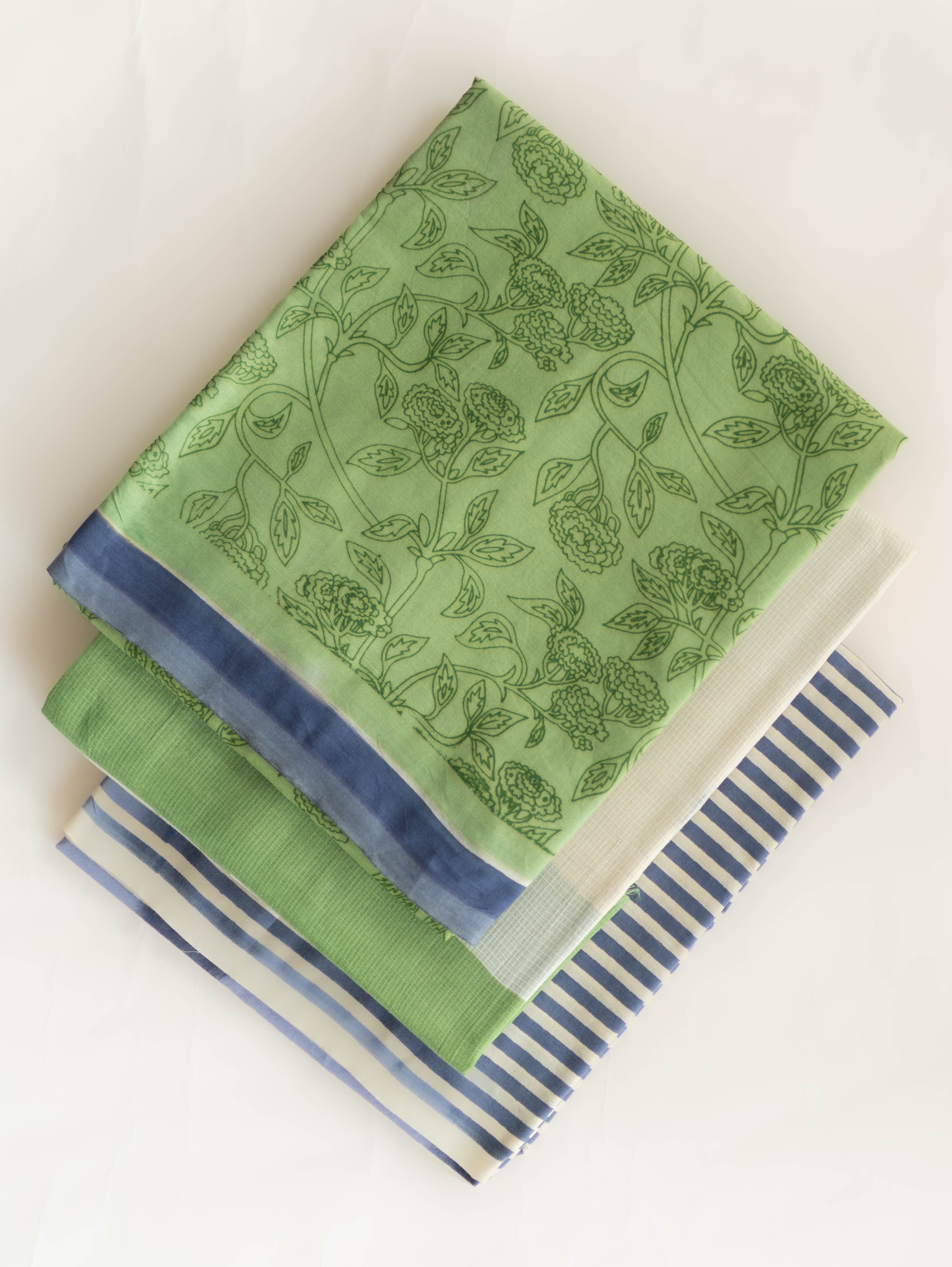Lamiya Cotton Mulmul Block Printed Unstitched Suit - 3 Piece