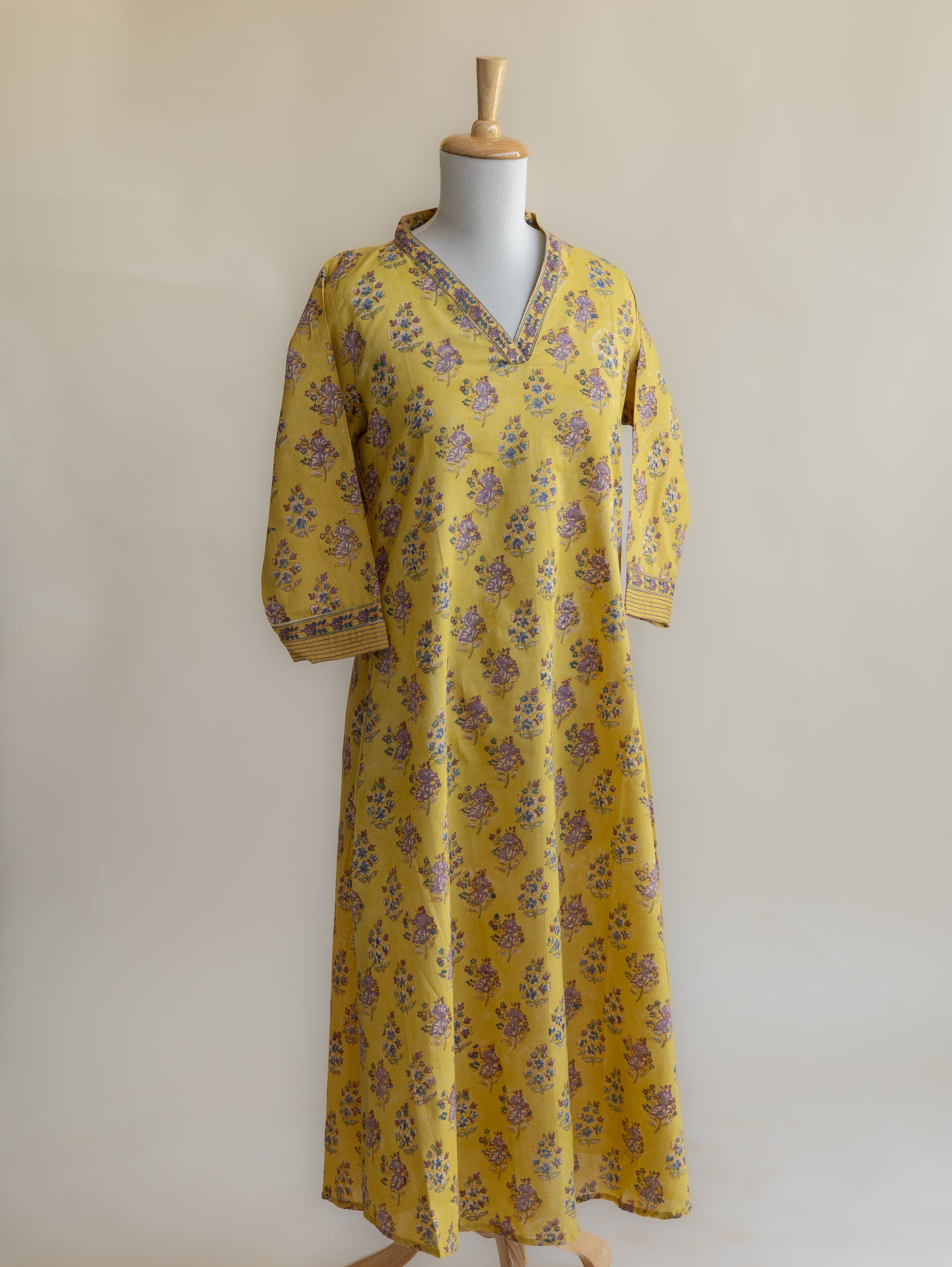 Arhana Cotton Block Printed A-Line Kurta