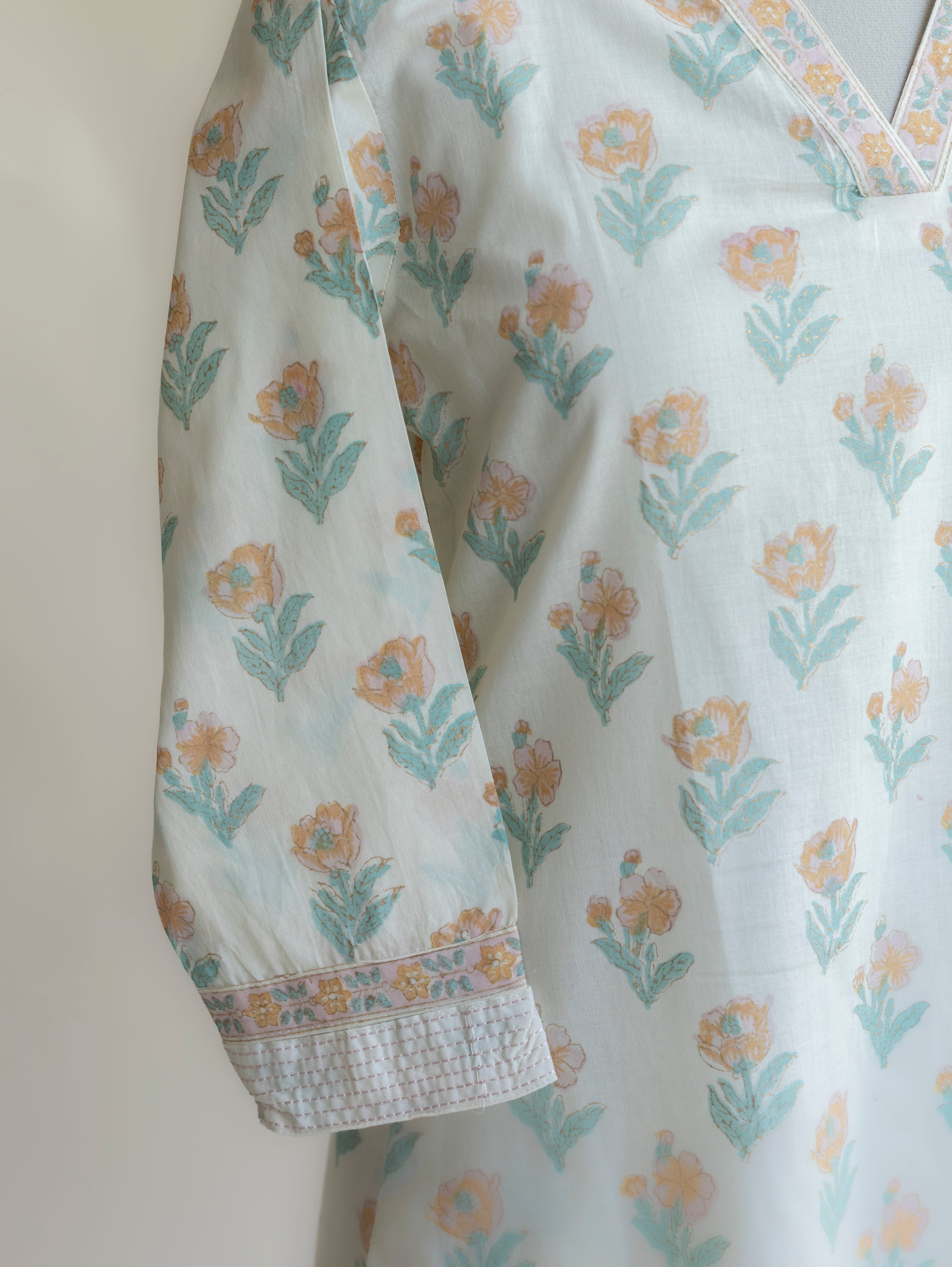 Vasudha Cotton Block Printed Straight Kurta