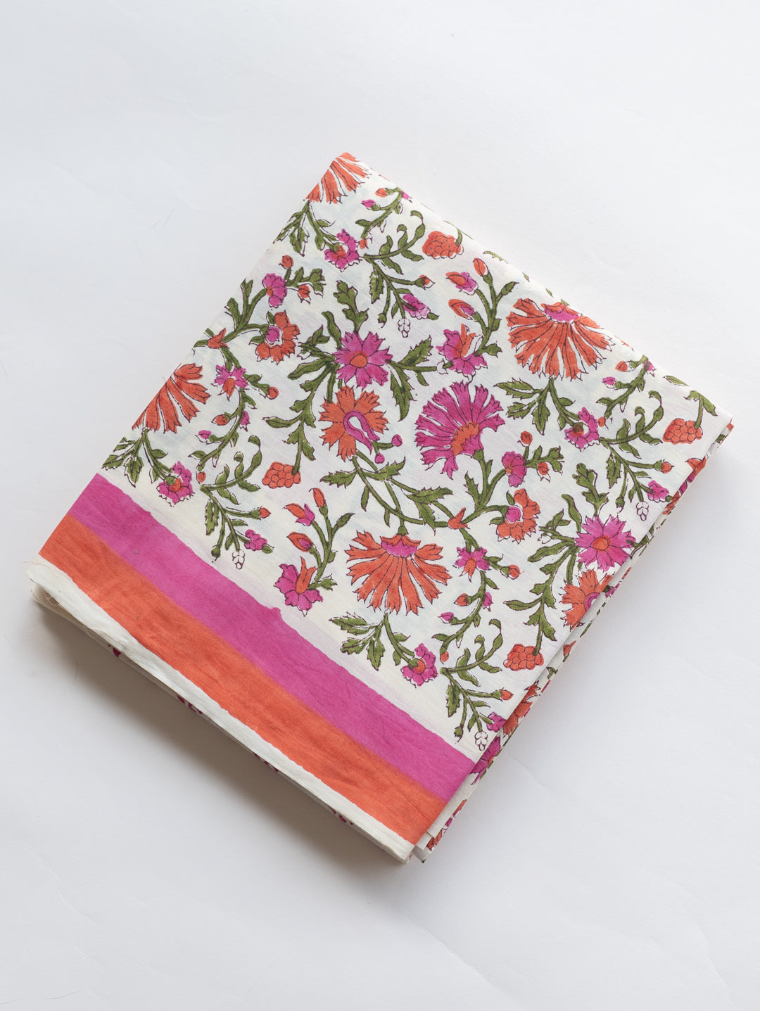Cotton Mulmul Block Printed Unstitched Suit - 3 Piece