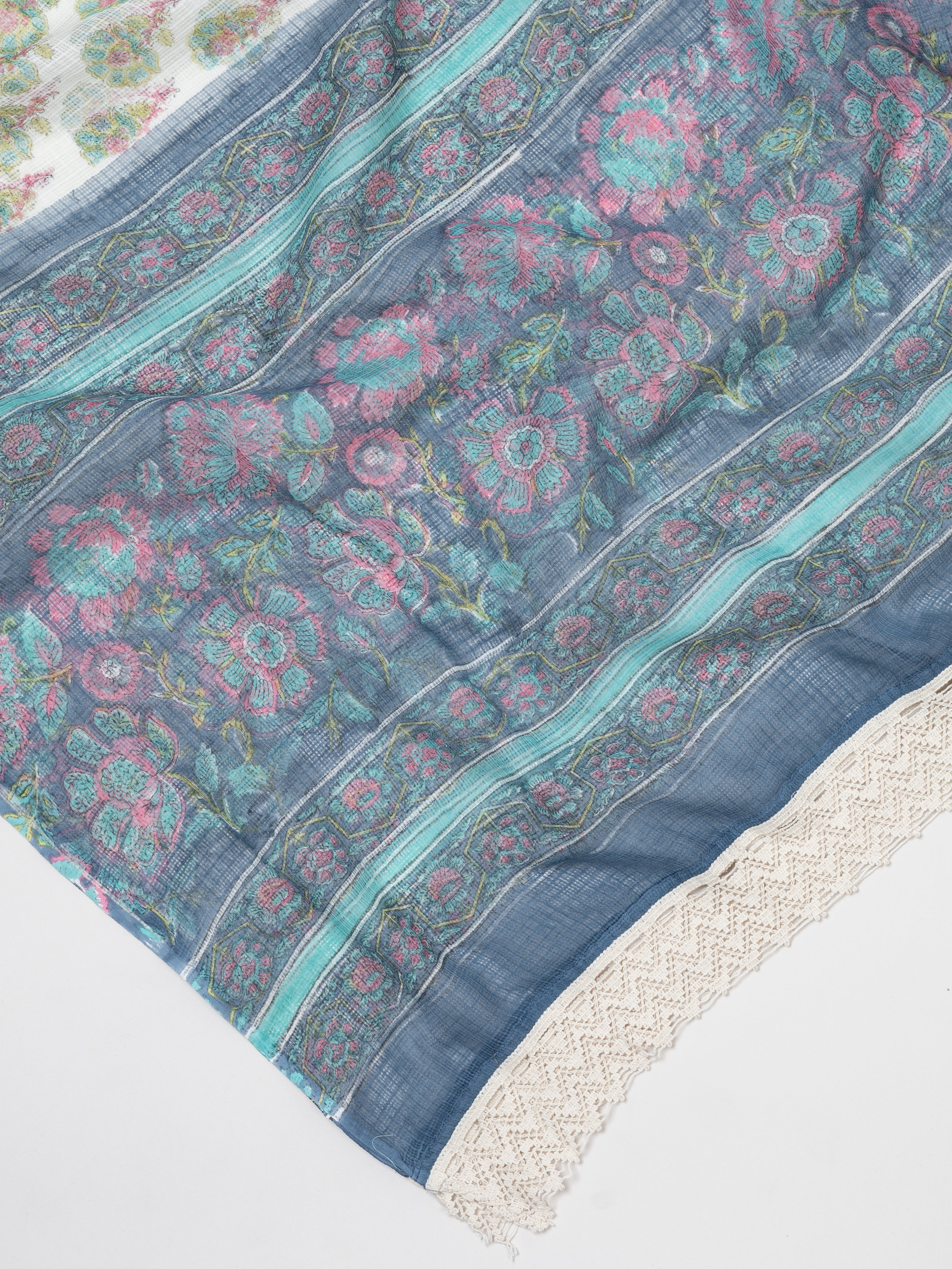 Aatirah Kota Doria Block Printed Dupatta