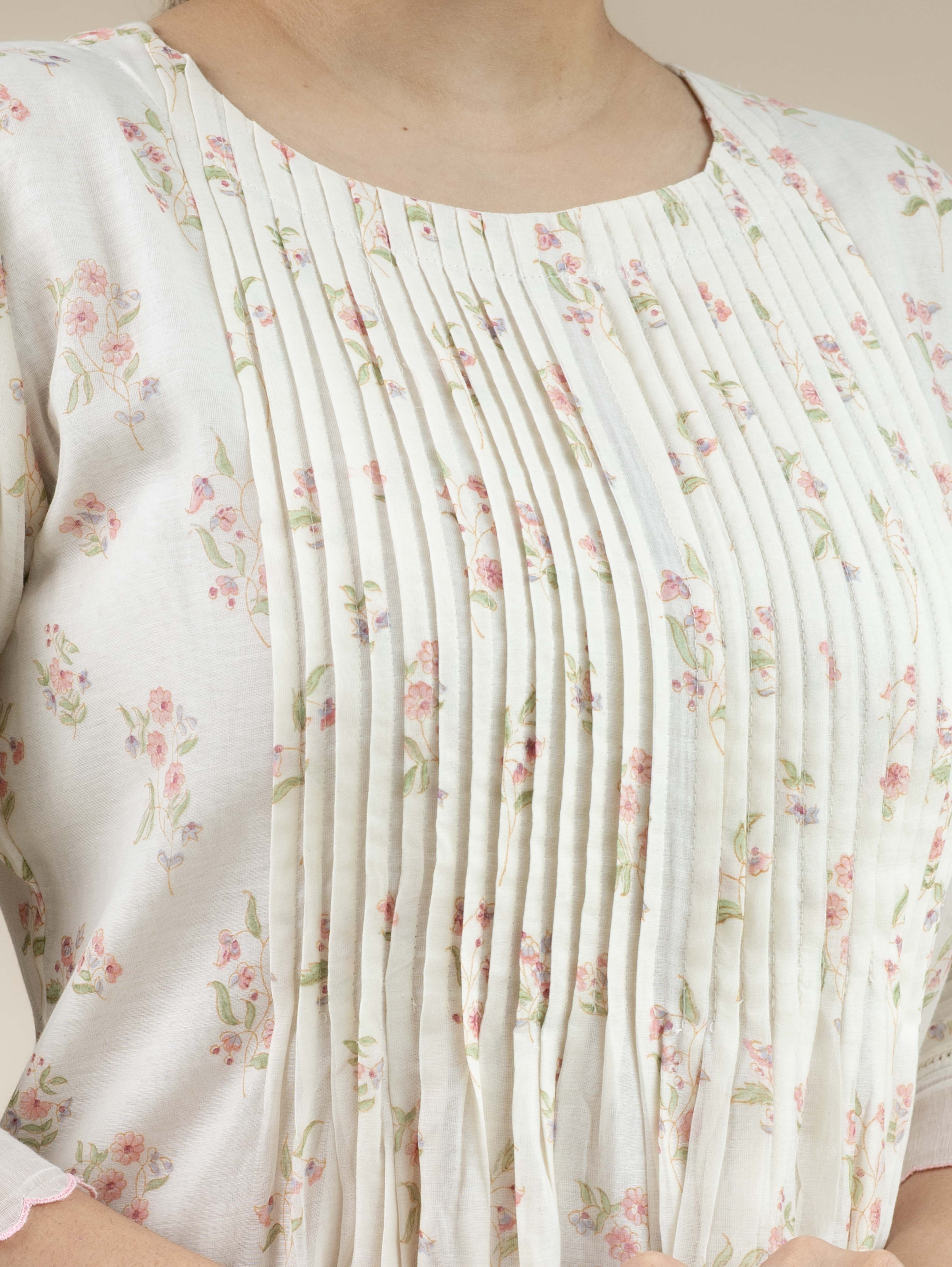 Rayna Chanderi Block Printed A-Line Suit Set