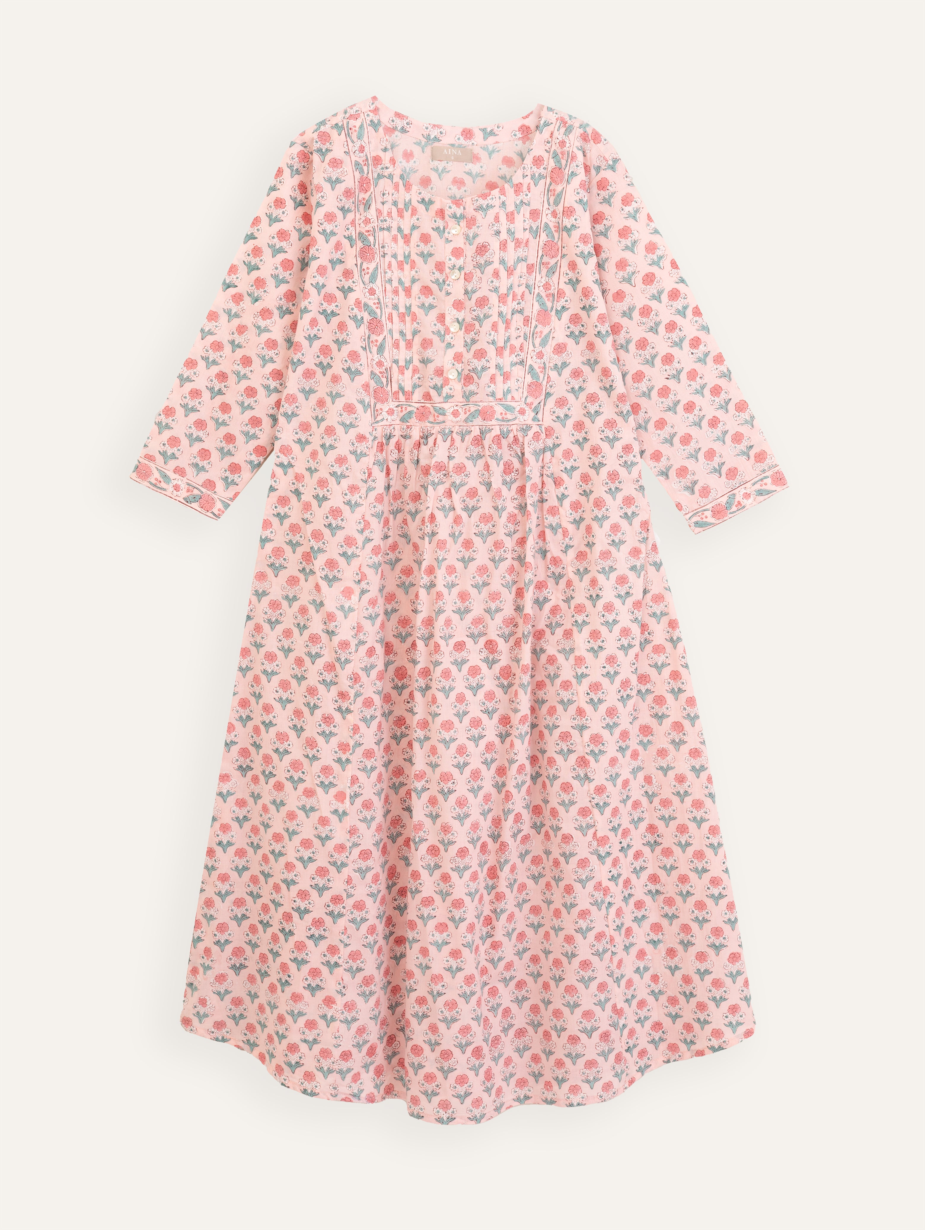 Ameirah Cotton Block Printed A-Line Kurta