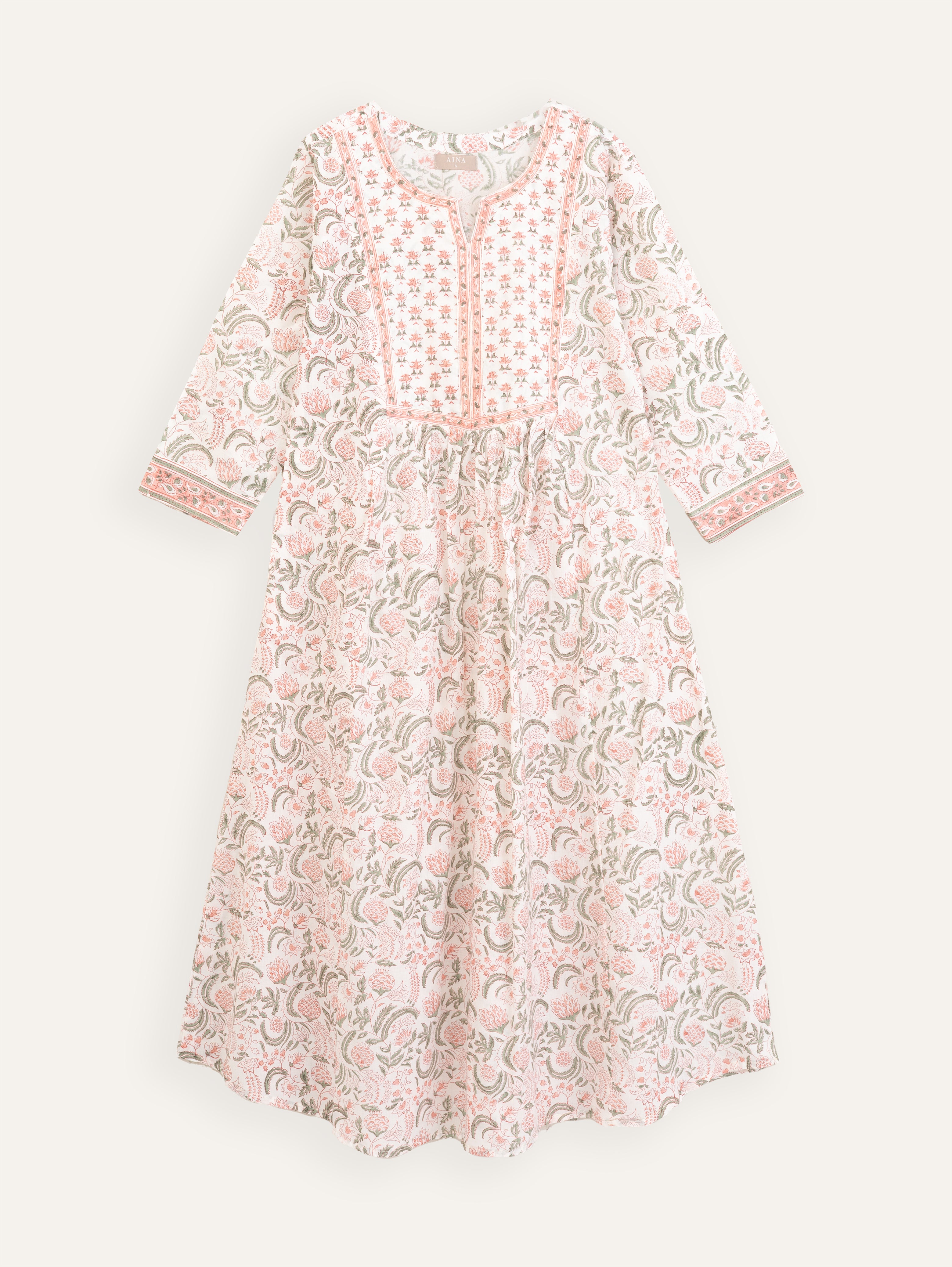 Saiba Cotton Block Printed A-Line Kurta