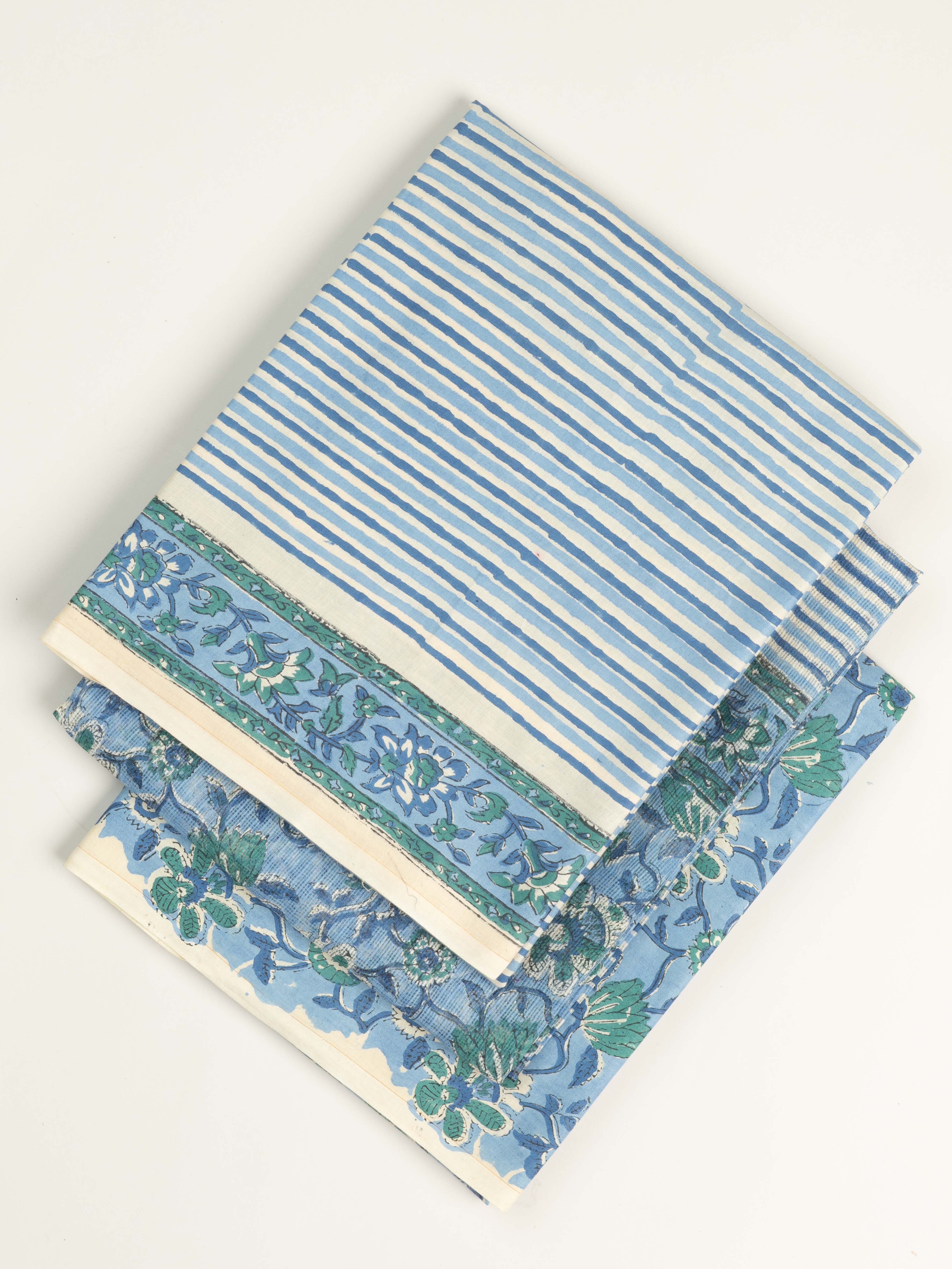 Madhvi Cotton Block Printed Unstitched Suit Set - 3 Piece