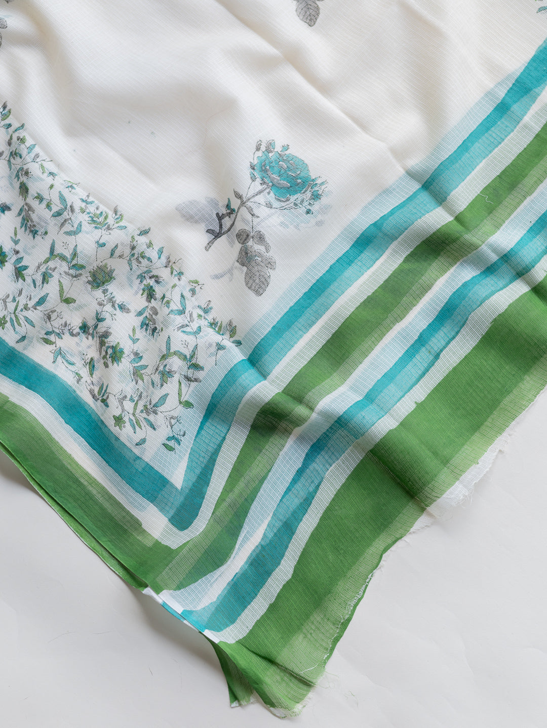Daniya Cotton Mulmul Block Printed Unstitched Suit - 3 Piece