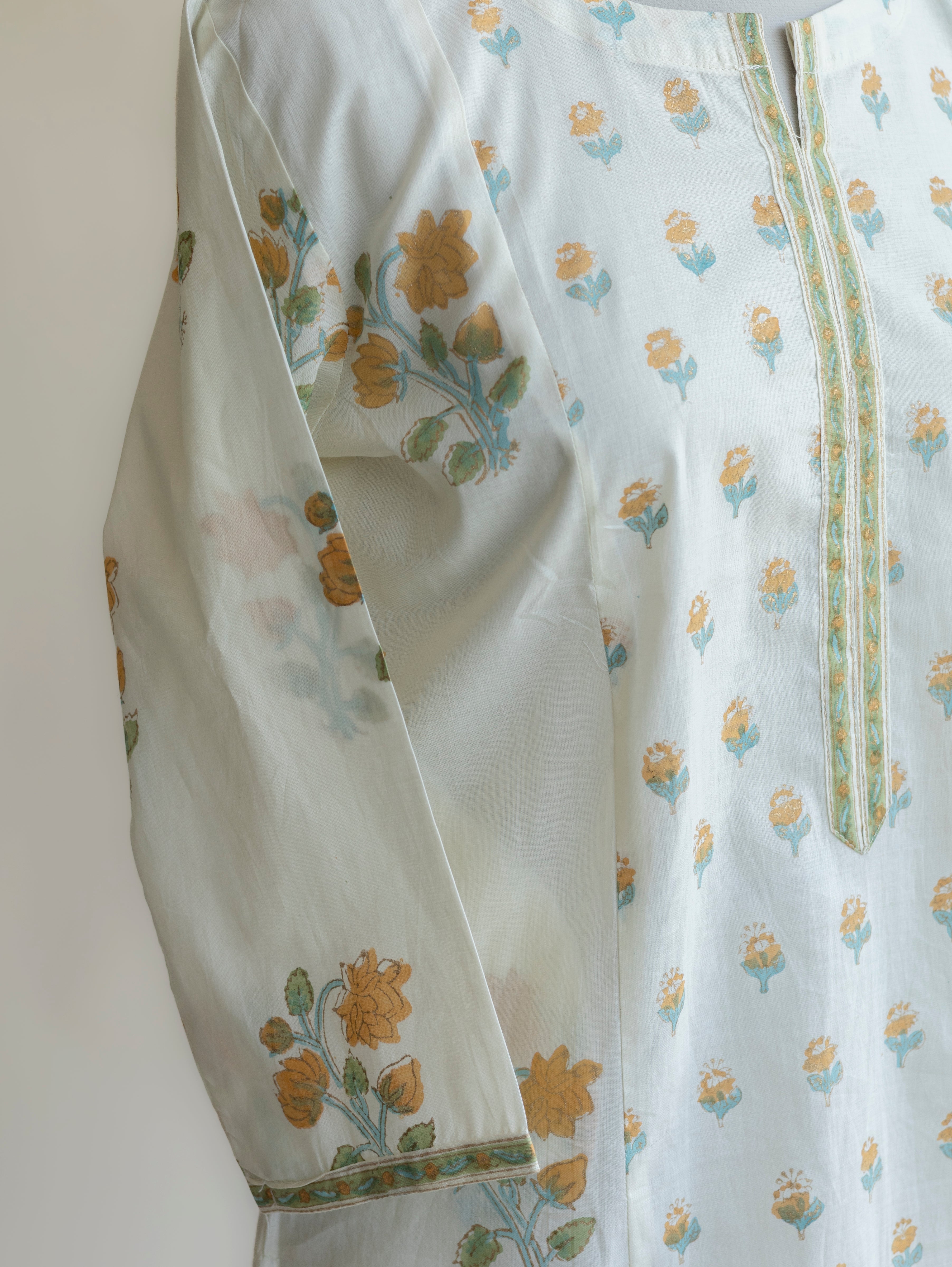 Dhanushya Cotton Block Printed Straight Kurta