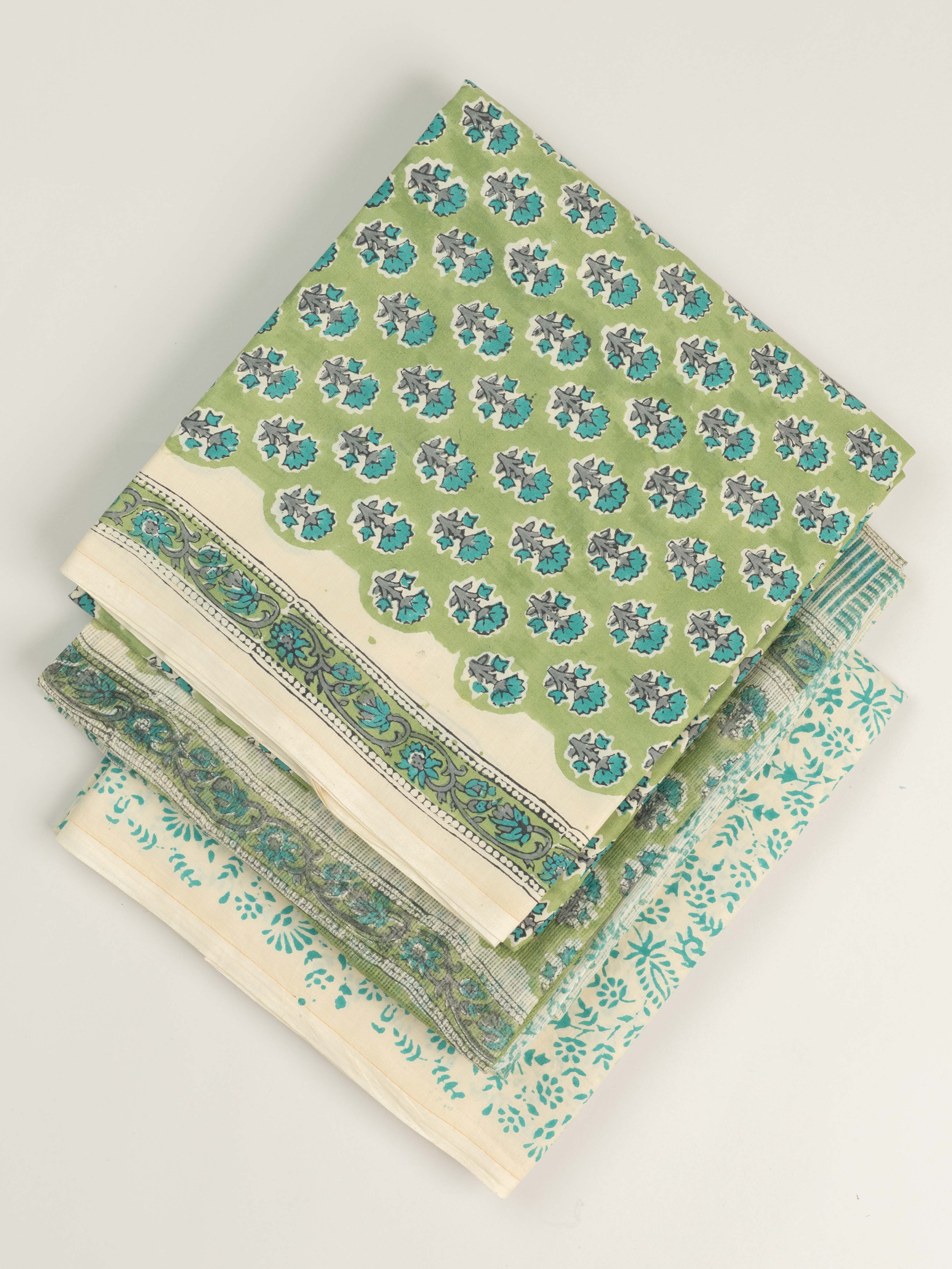 Hawa Cotton Block Printed Unstitched Suit Set - 3 Piece