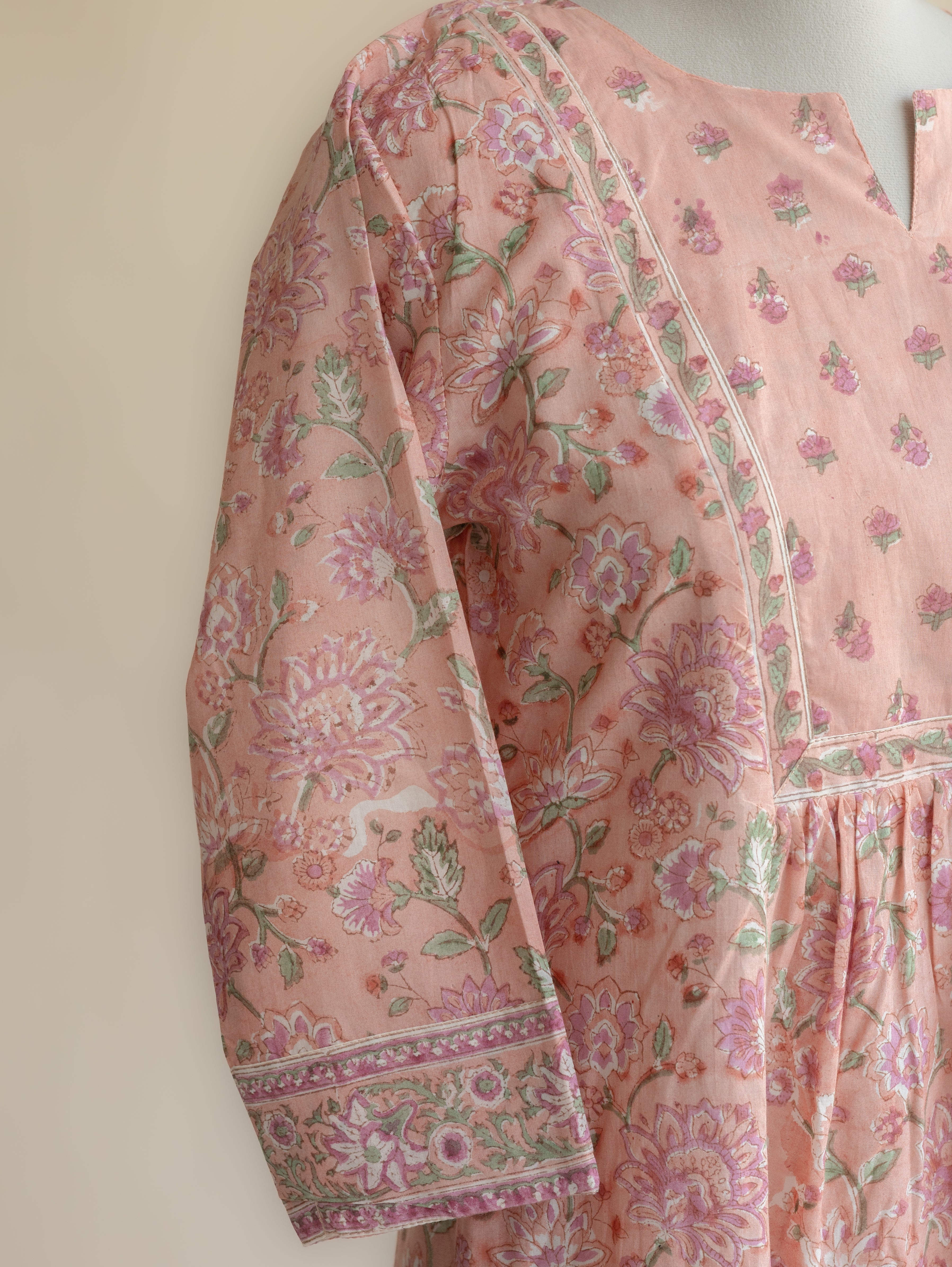 Aradhya Cotton Block Printed A-Line Kurta