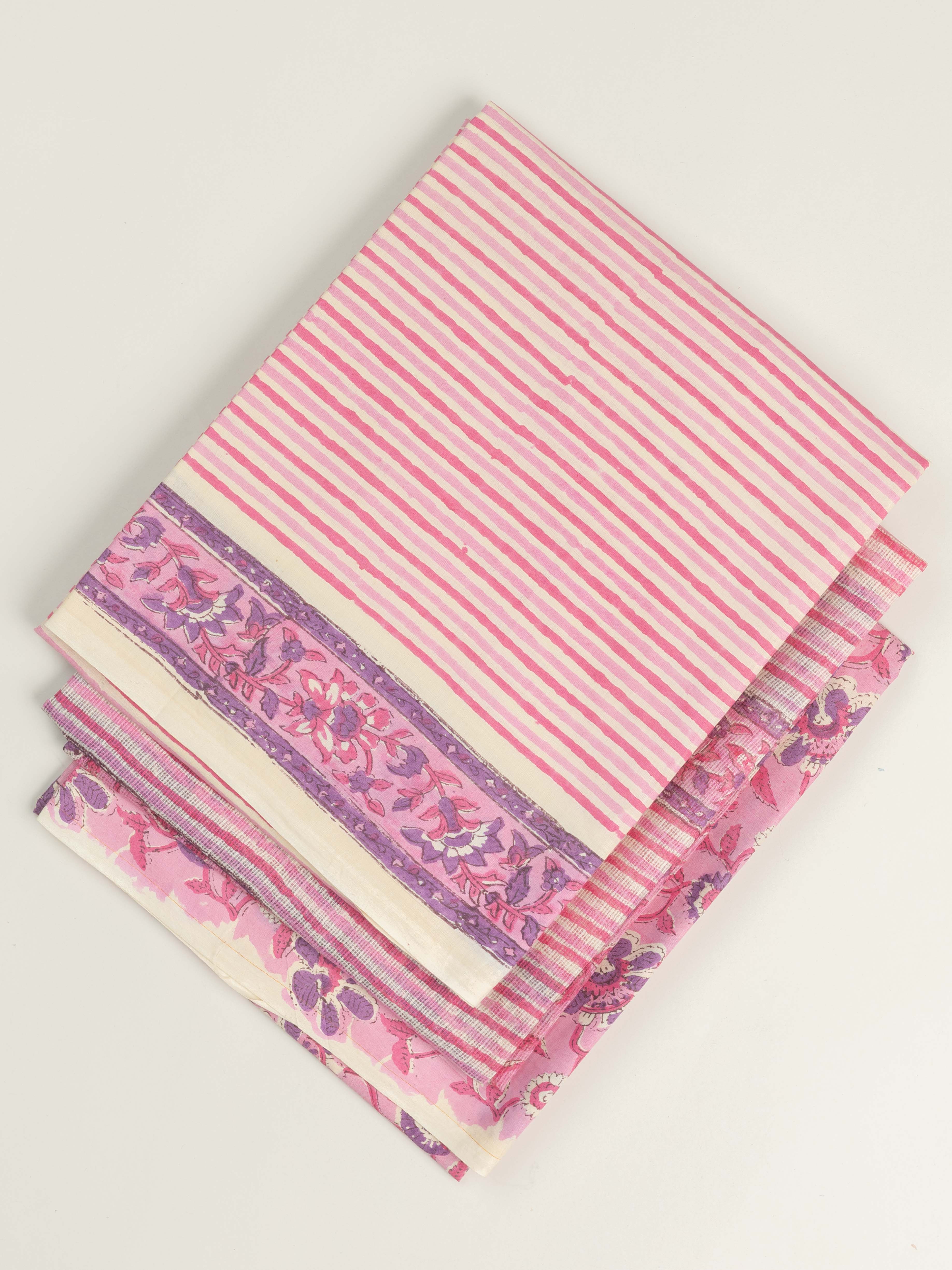Aroma Cotton Block Printed Unstitched Suit Set - 3 Piece