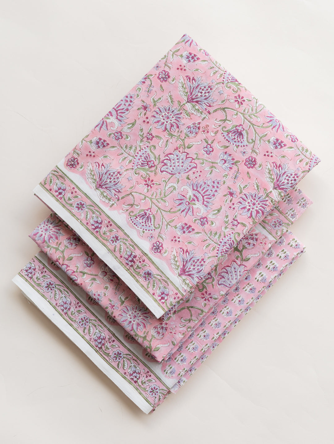 Cotton Block Printed Unstitched Suit Set - 3 Piece