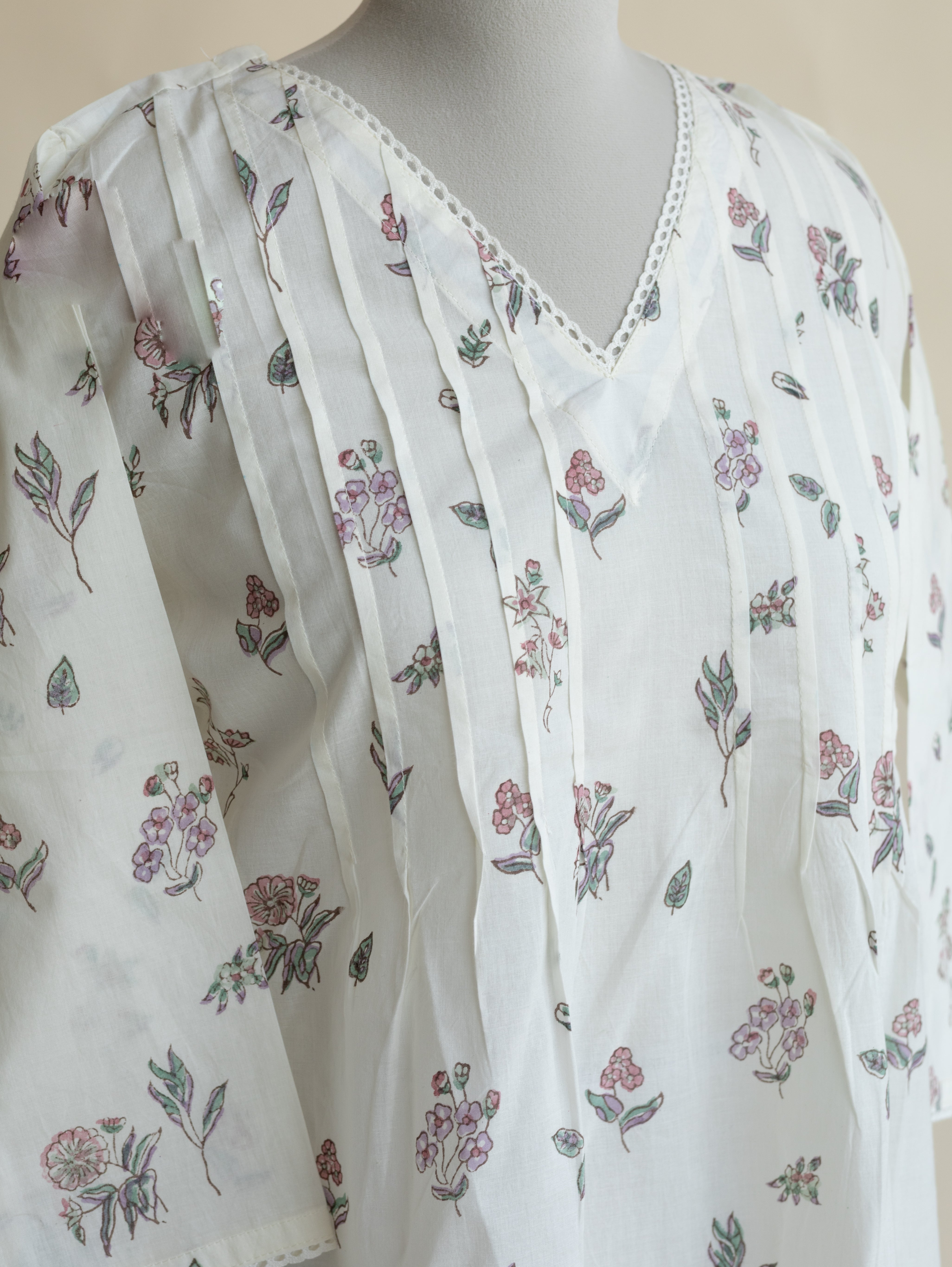 Hanika Cotton Block Printed A-Line Kurta