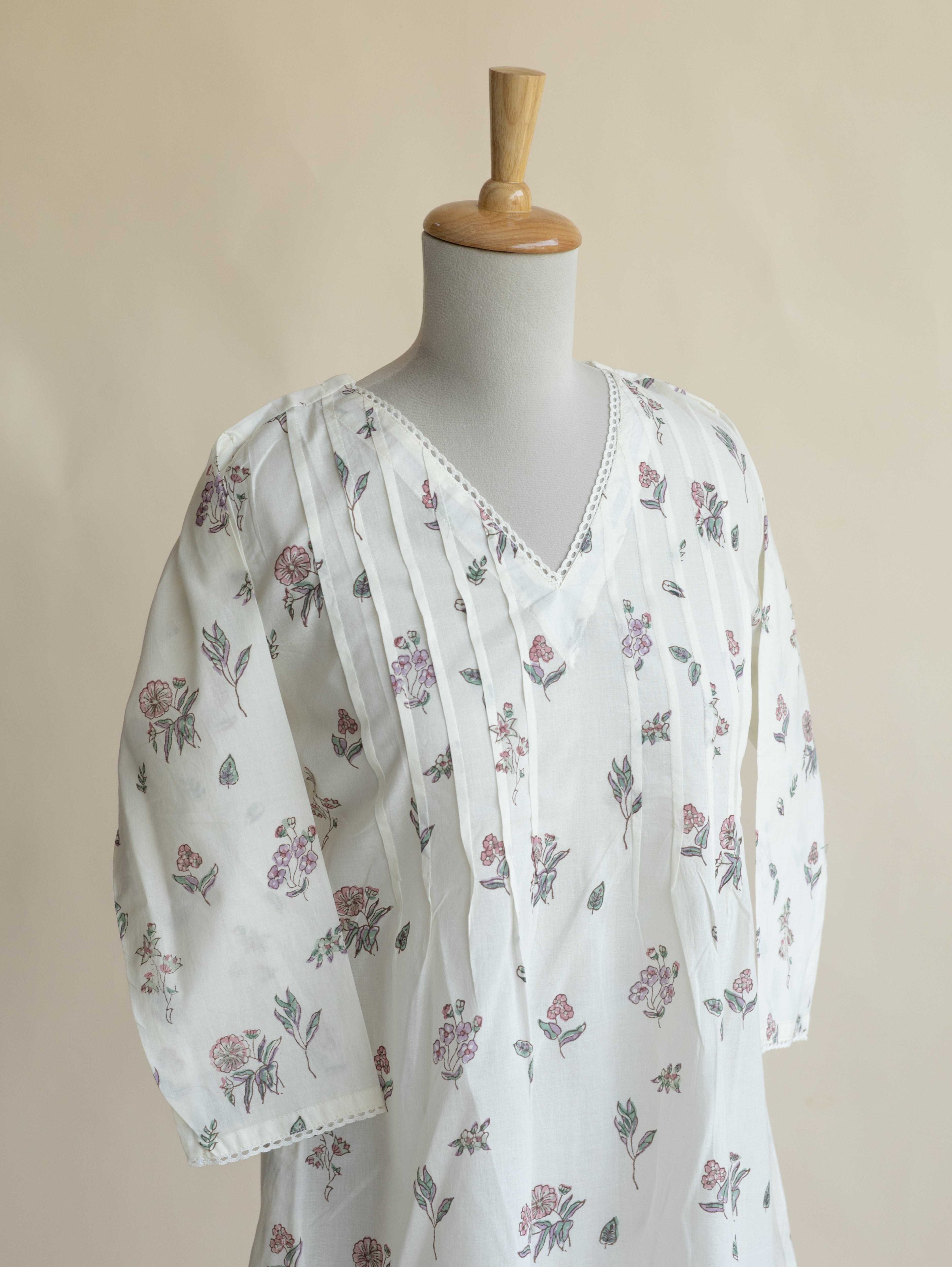 Hanika Cotton Block Printed A-Line Kurta