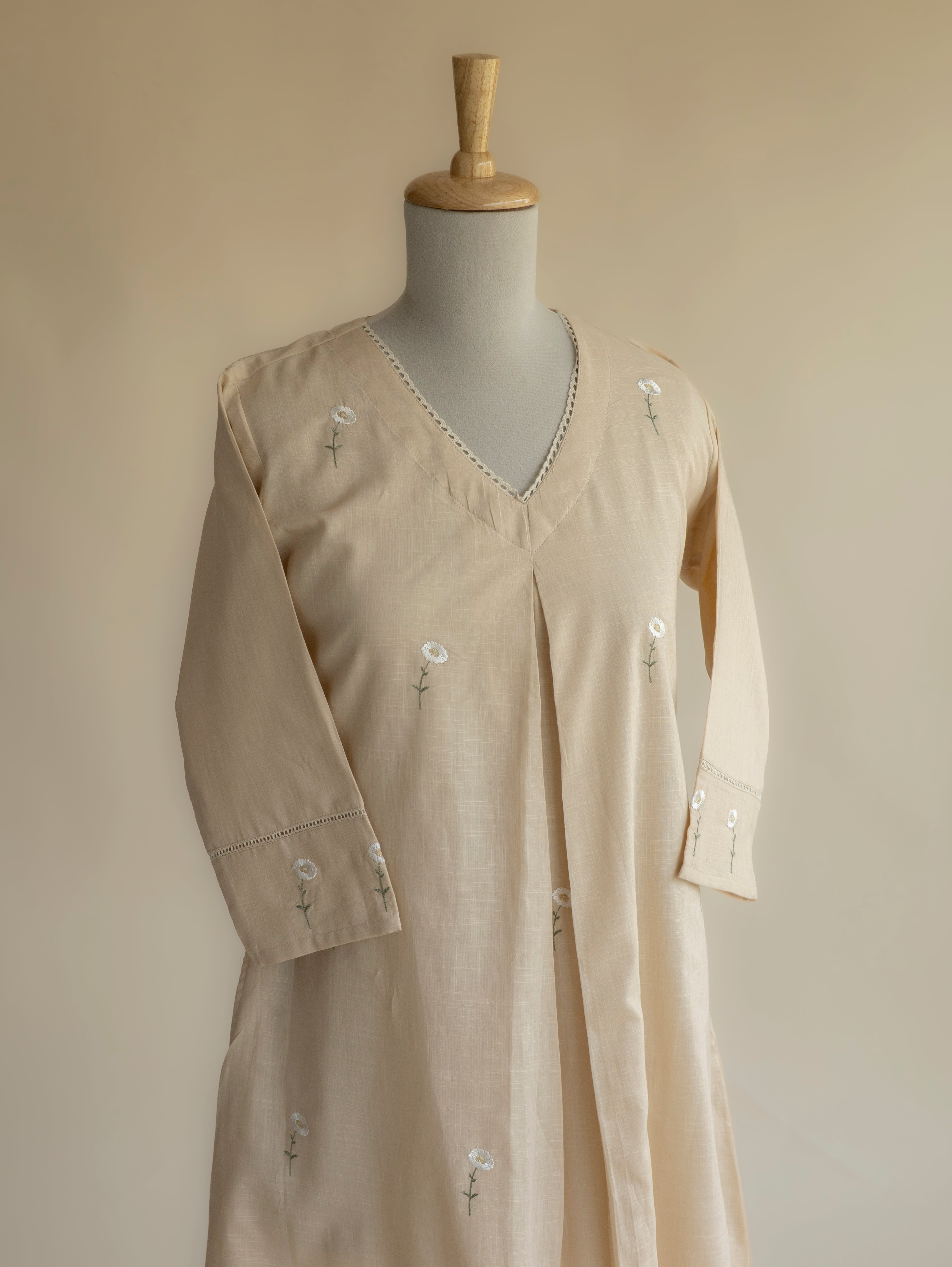 Saliena Cotton Embroidered A-Line Kurta
