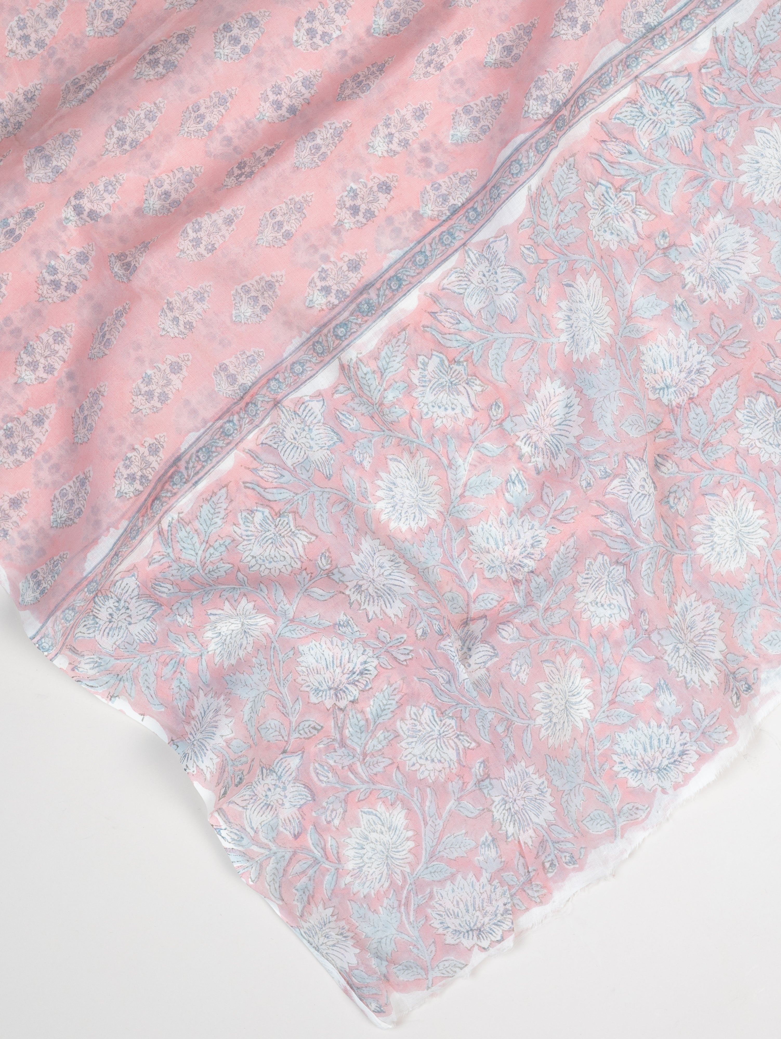 Cotton Block Printed Unstitched Suit Set - 3 Piece
