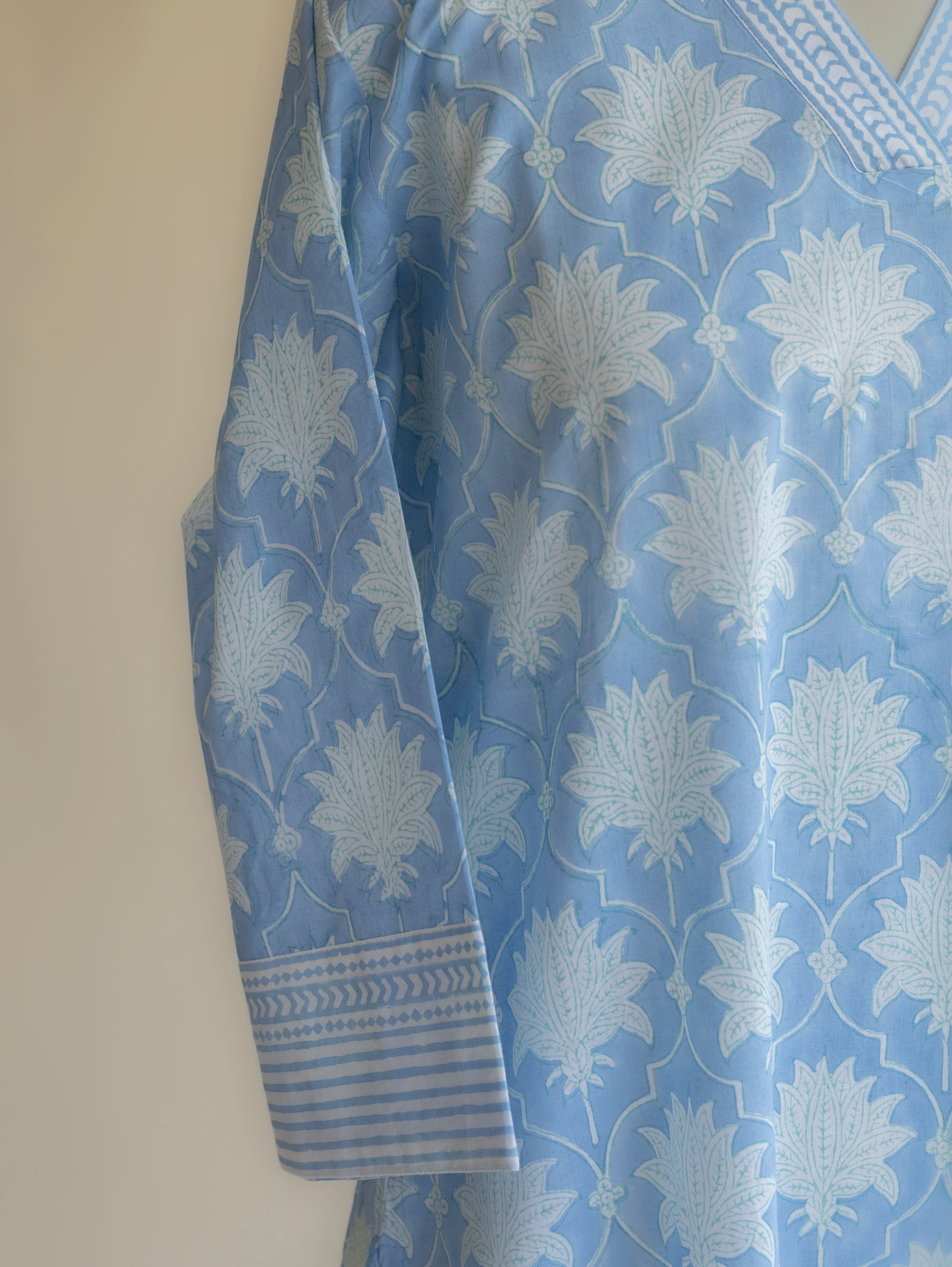 Hashna Cotton Block Printed Straight Kurta