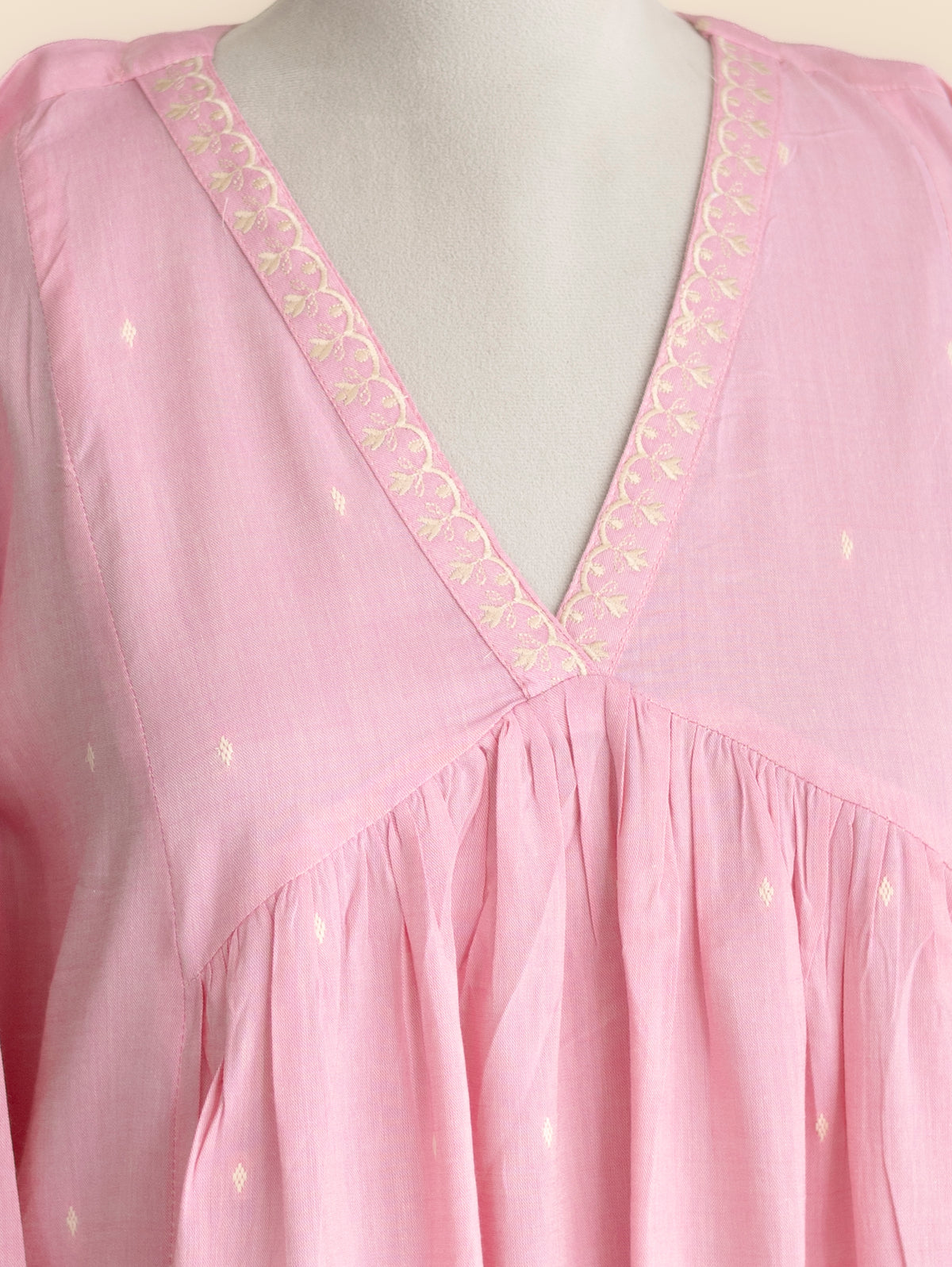 Yuvani Cotton Handloom Embroidered A-Line Kurta