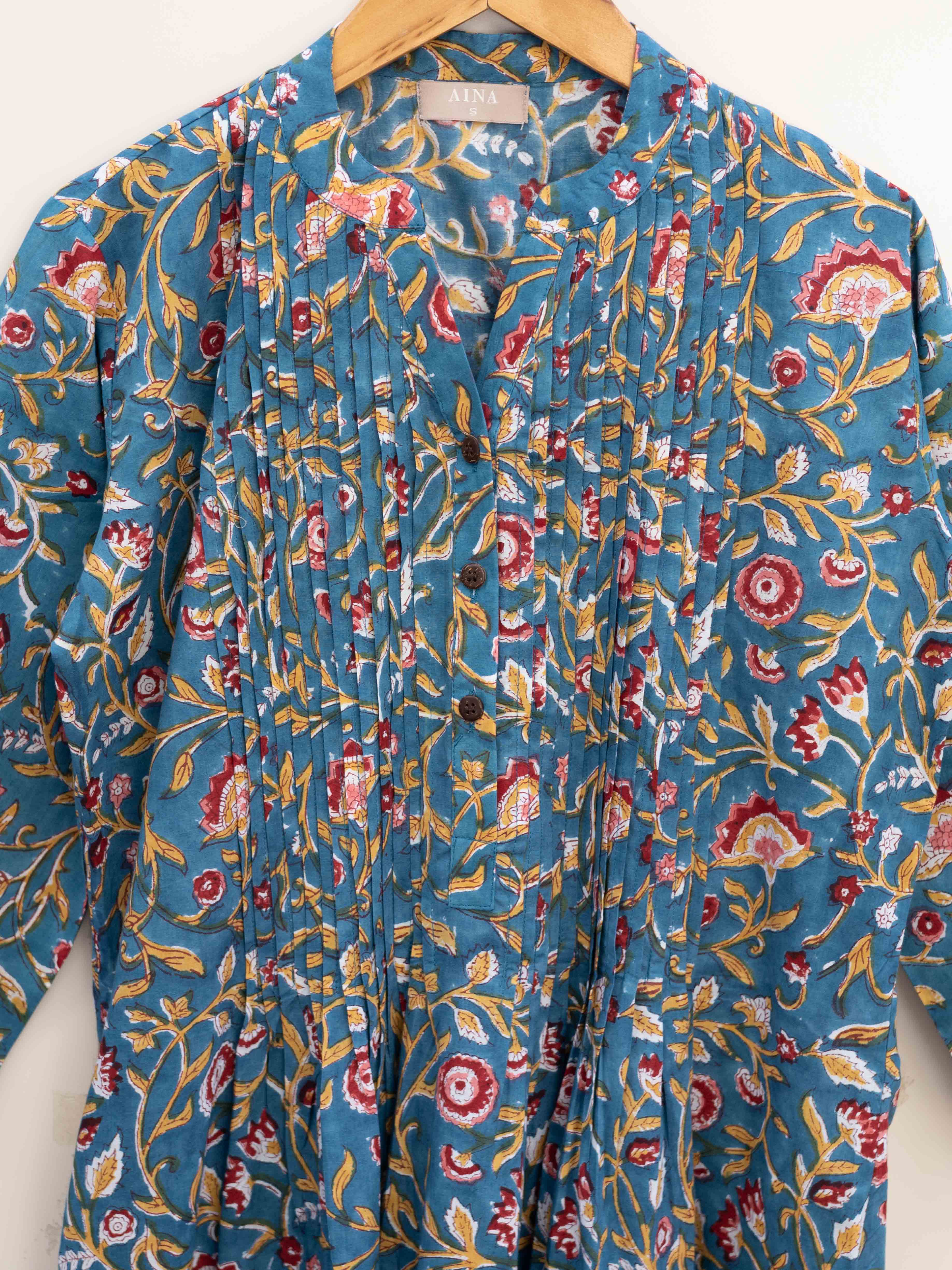 Cotton Block Printed A Line Kurta