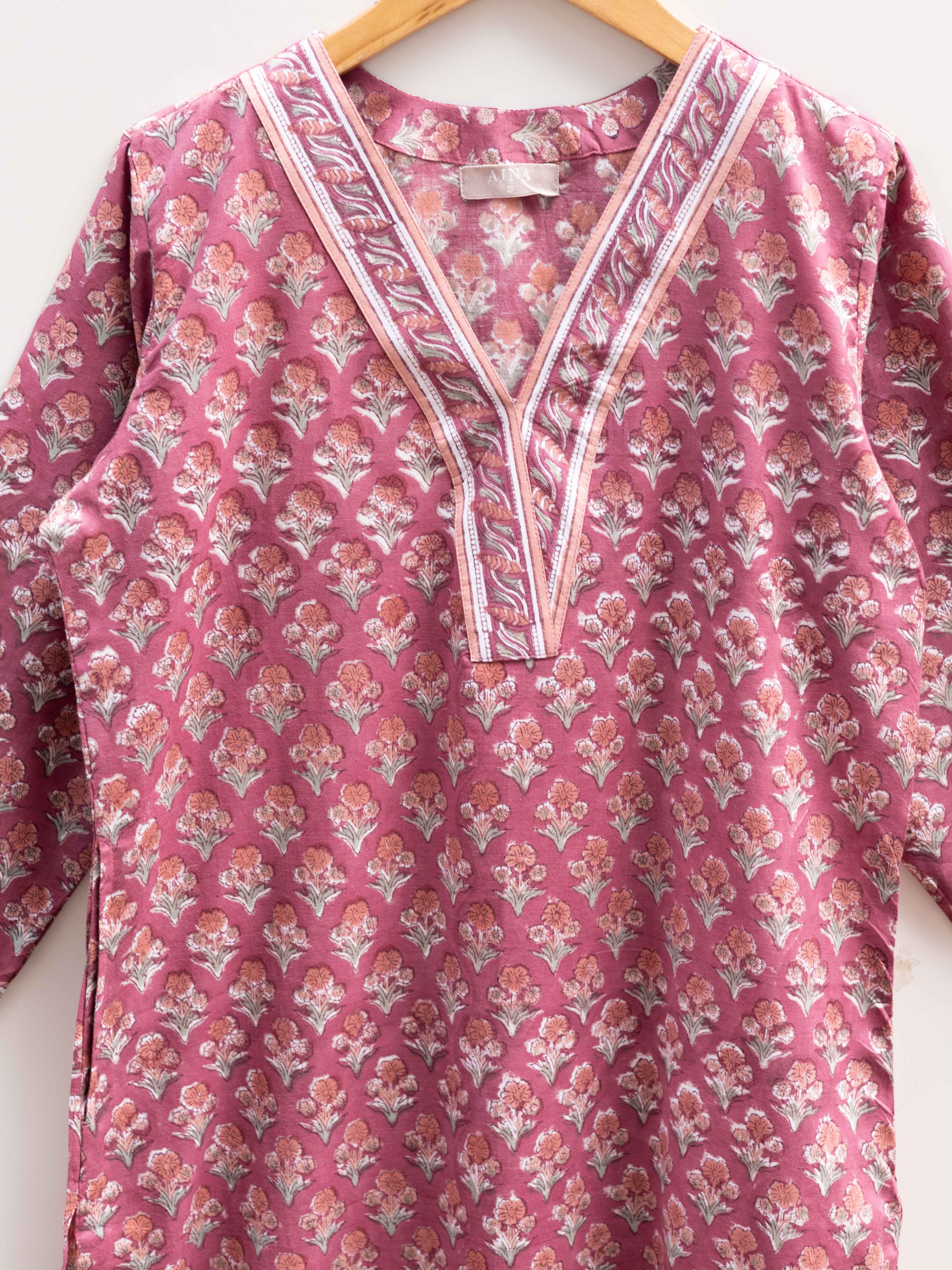 Cotton Block Printed Straight Kurta