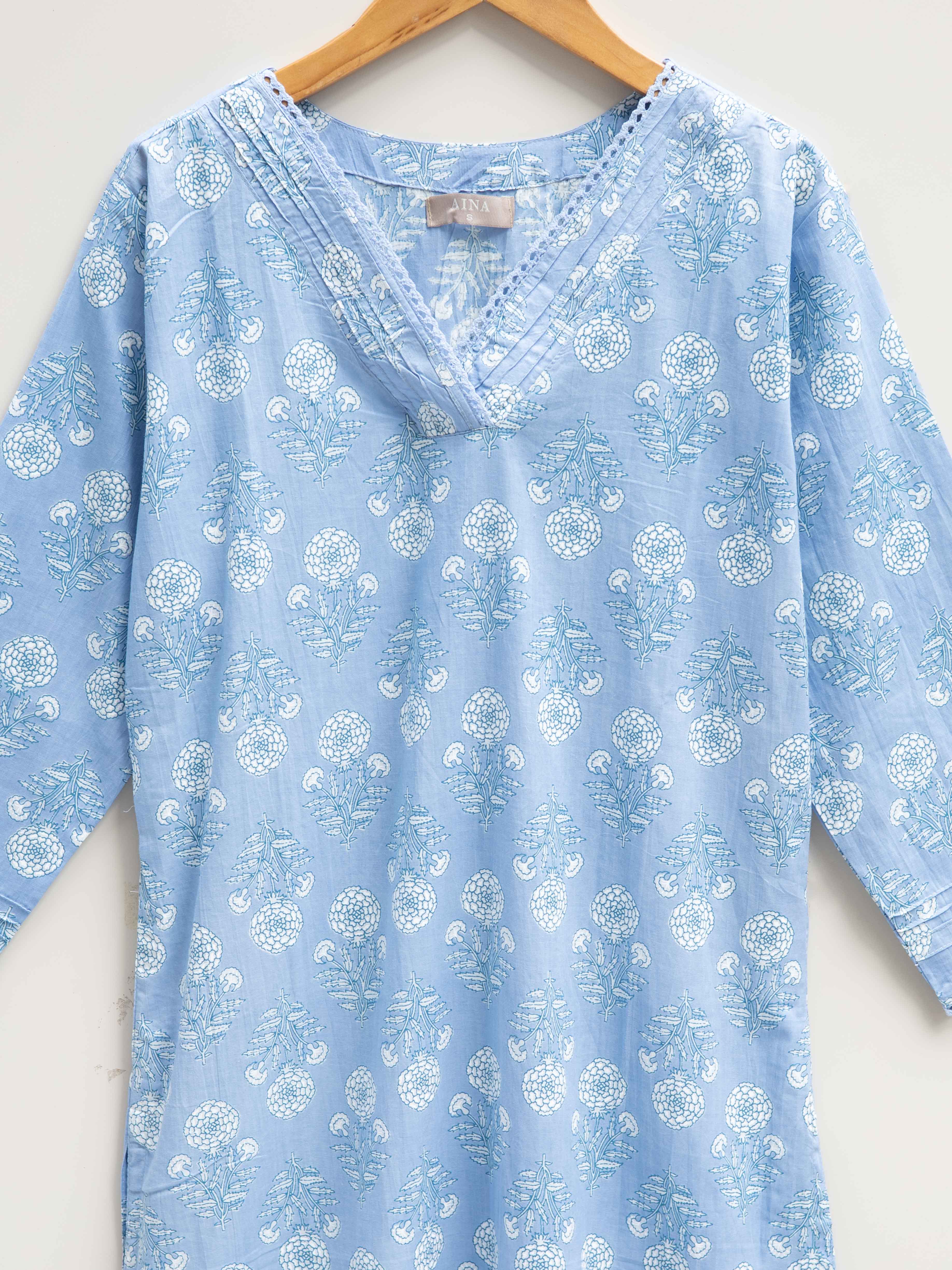 Cotton Printed Straight Kurta