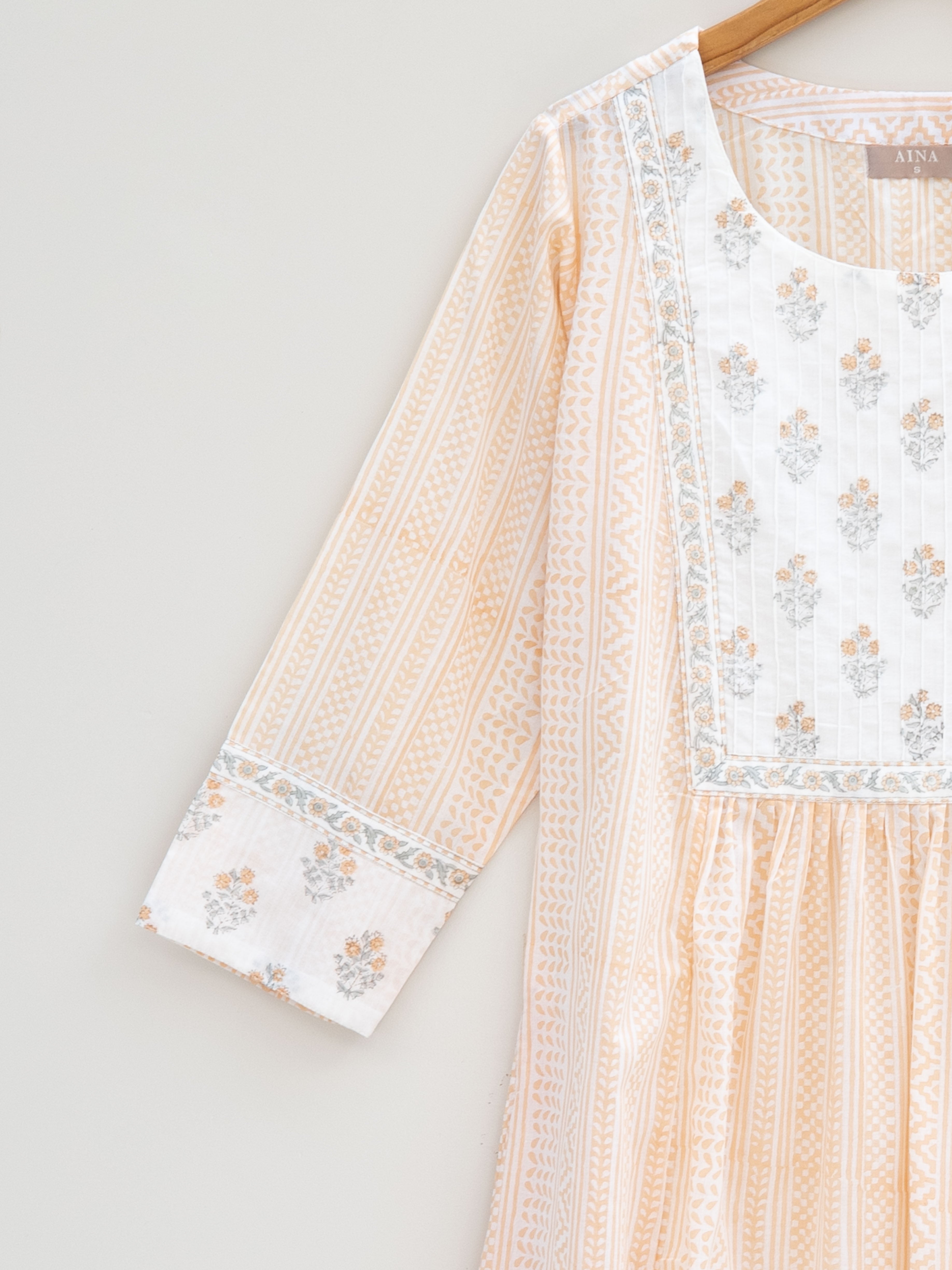 Cotton Block Printed A-Line Kurta