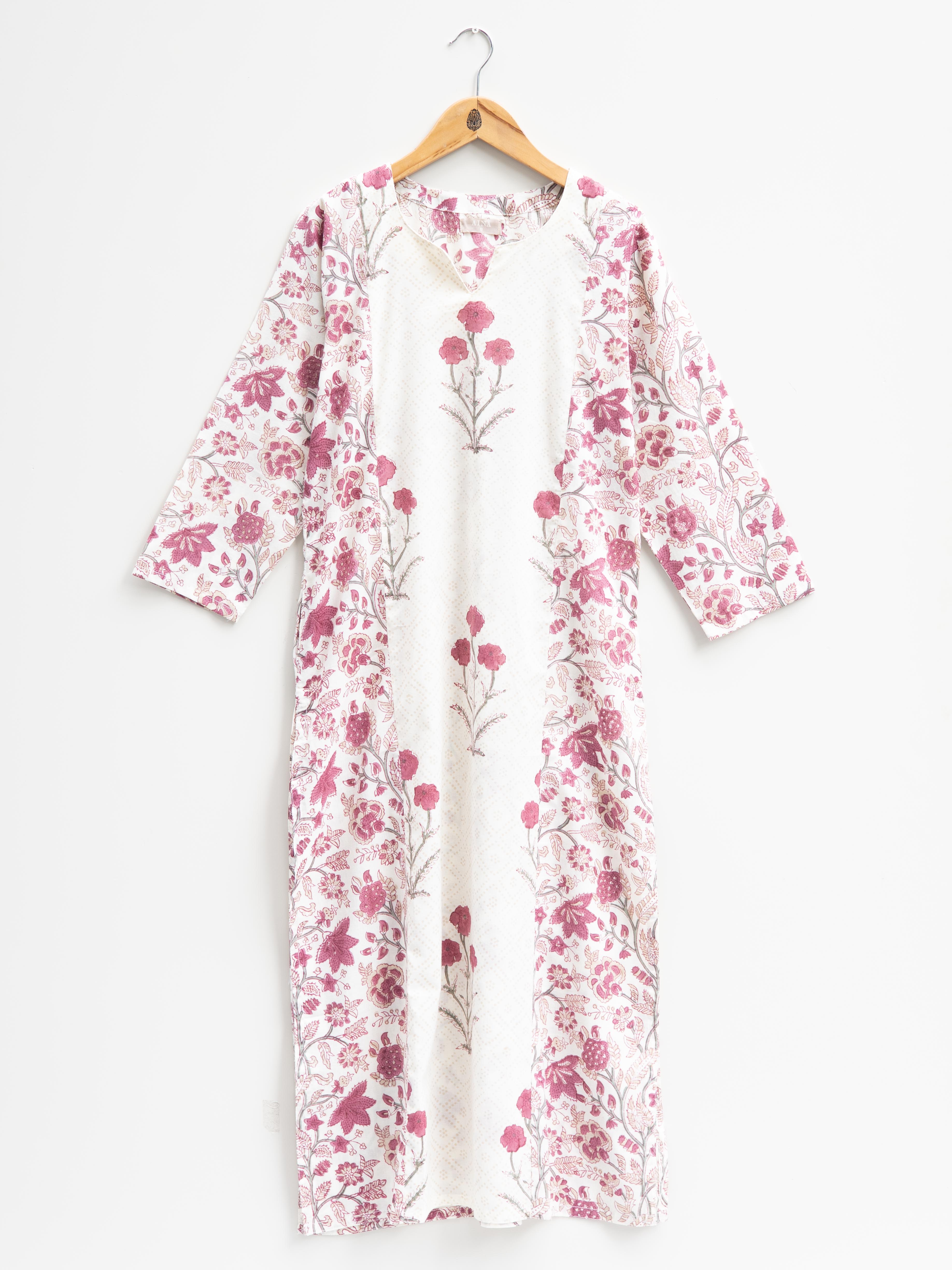Cotton Block Printed Straight Kurta