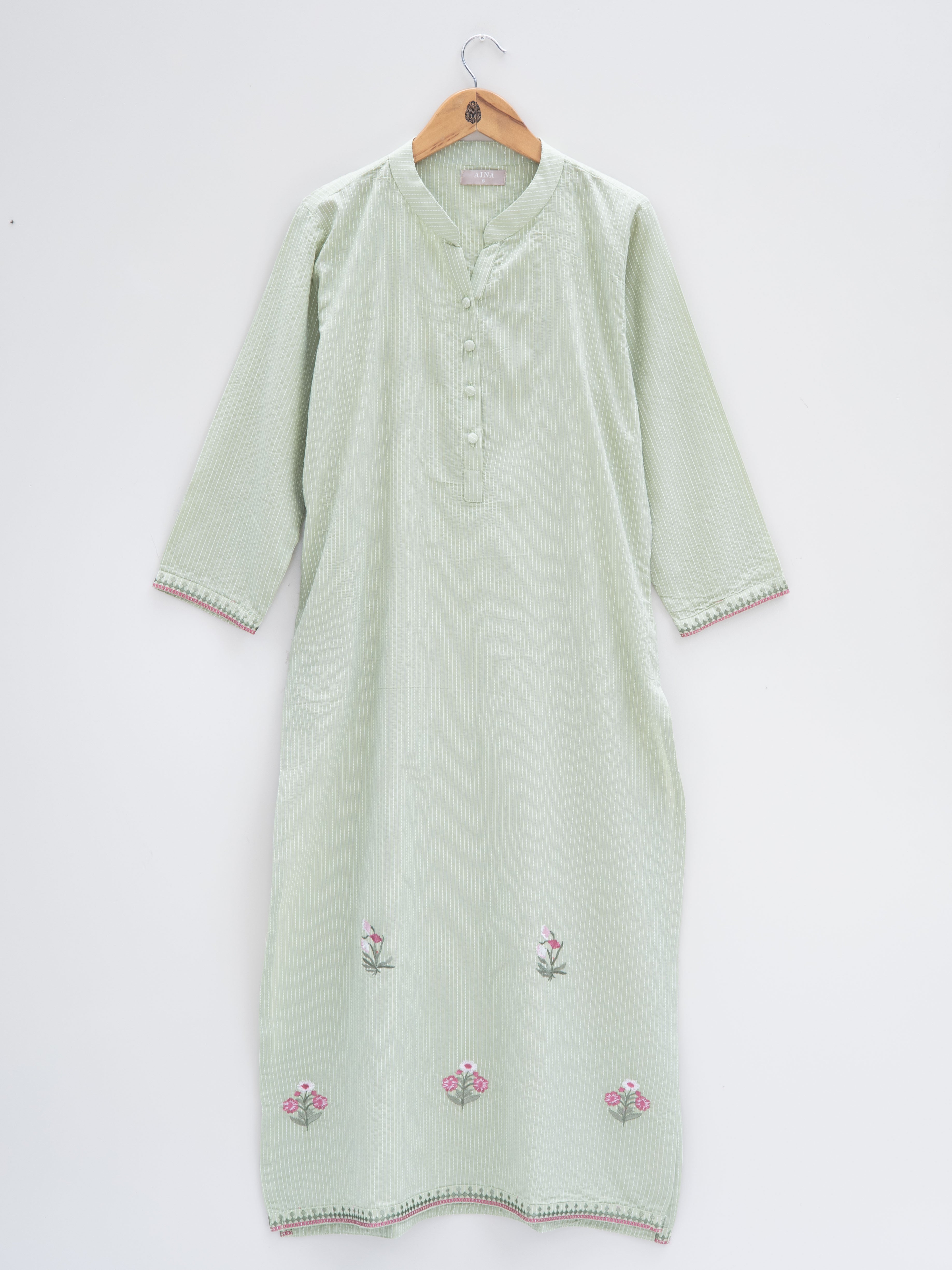 Cotton Dobby Embroidered Straight Kurta