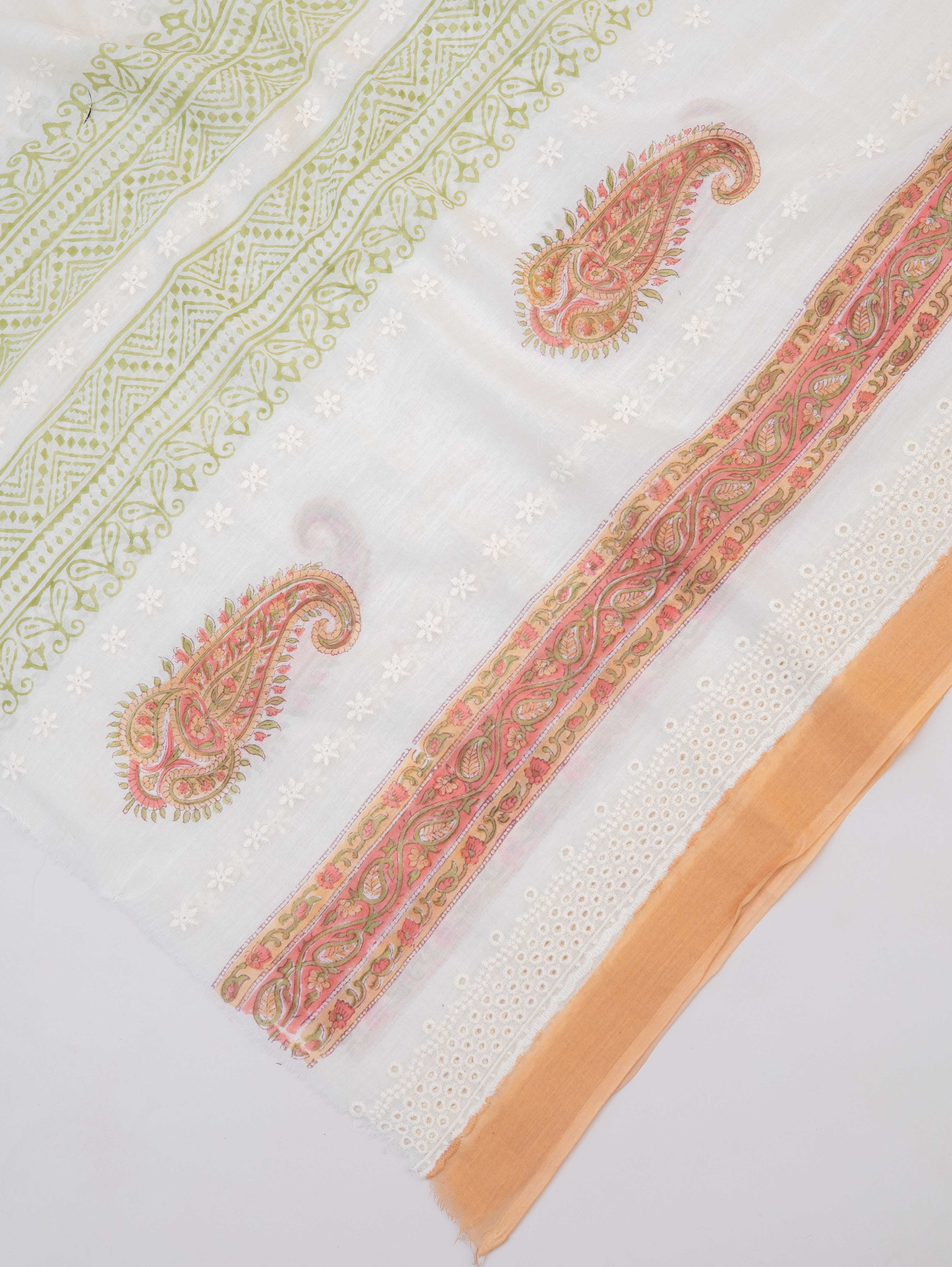 Cotton block printed dupatta